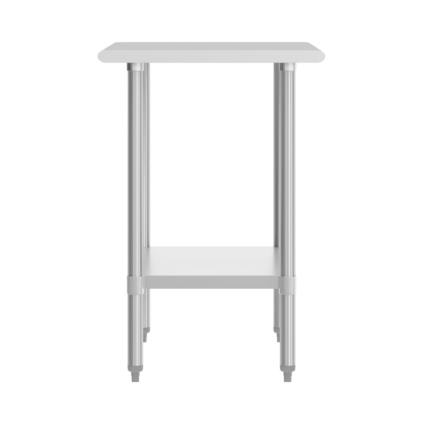 Reese 24x36 Portable Prep and Work Table with NSF Certified 18 Gauge Stainless Steel Top Shelf and Adjustable Galvanized Steel Undershelf Stainless Steel