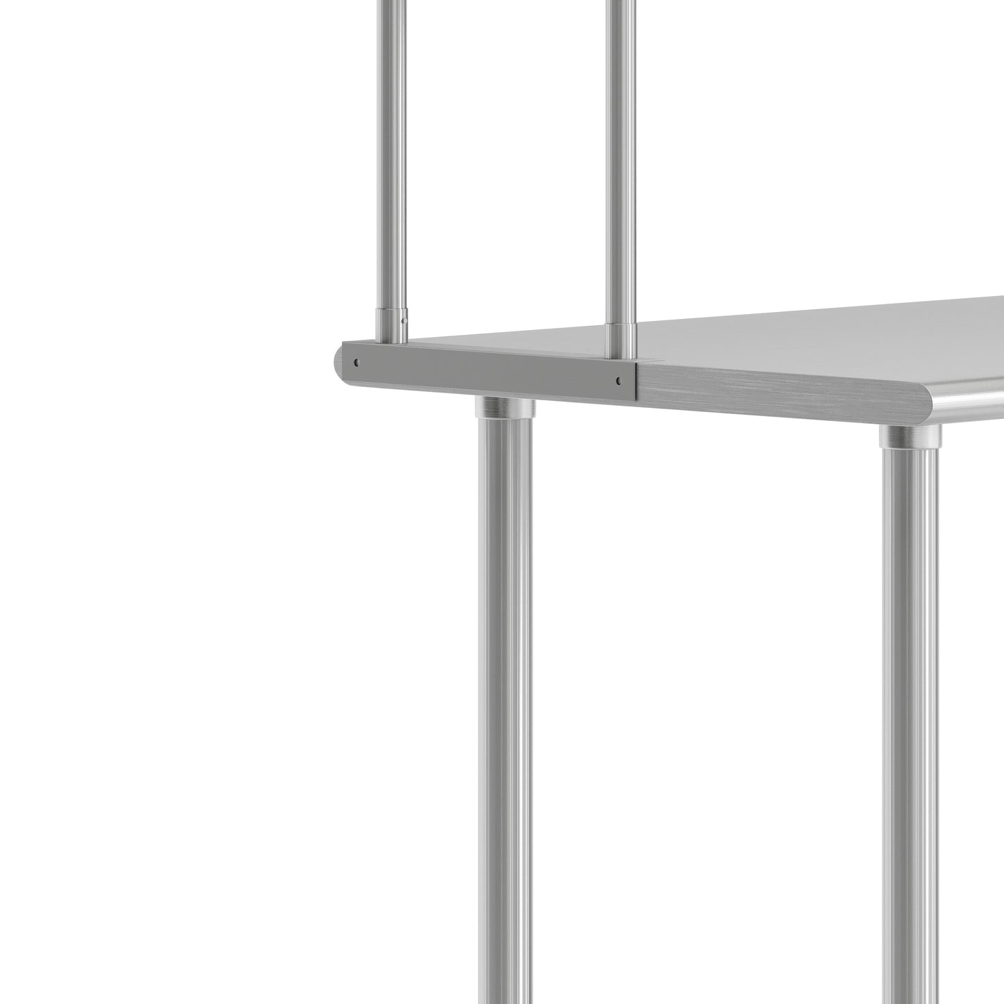 Reese 24x36 Portable Prep and Work Table with NSF Certified 18 Gauge Stainless Steel Top Shelf and Double Overshelves and Galvanized Steel Undershelf Stainless Steel