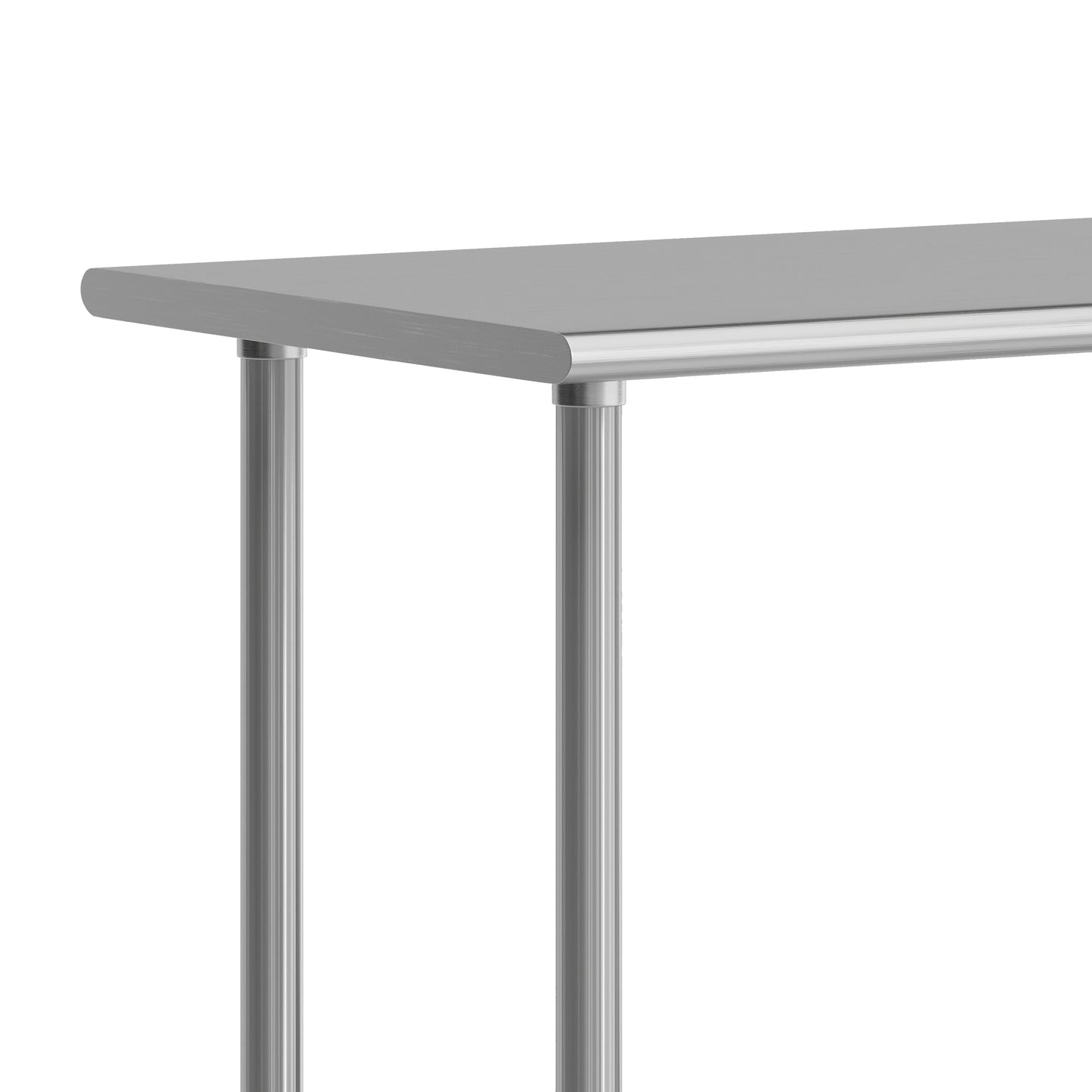 Rawcliffe Portable Prep and Work Table with NSF Certified 18 Gauge Stainless Steel Top Shelf, Galvanized Steel Undershelf and 4 Casters with 2 Locking Stainless Steel