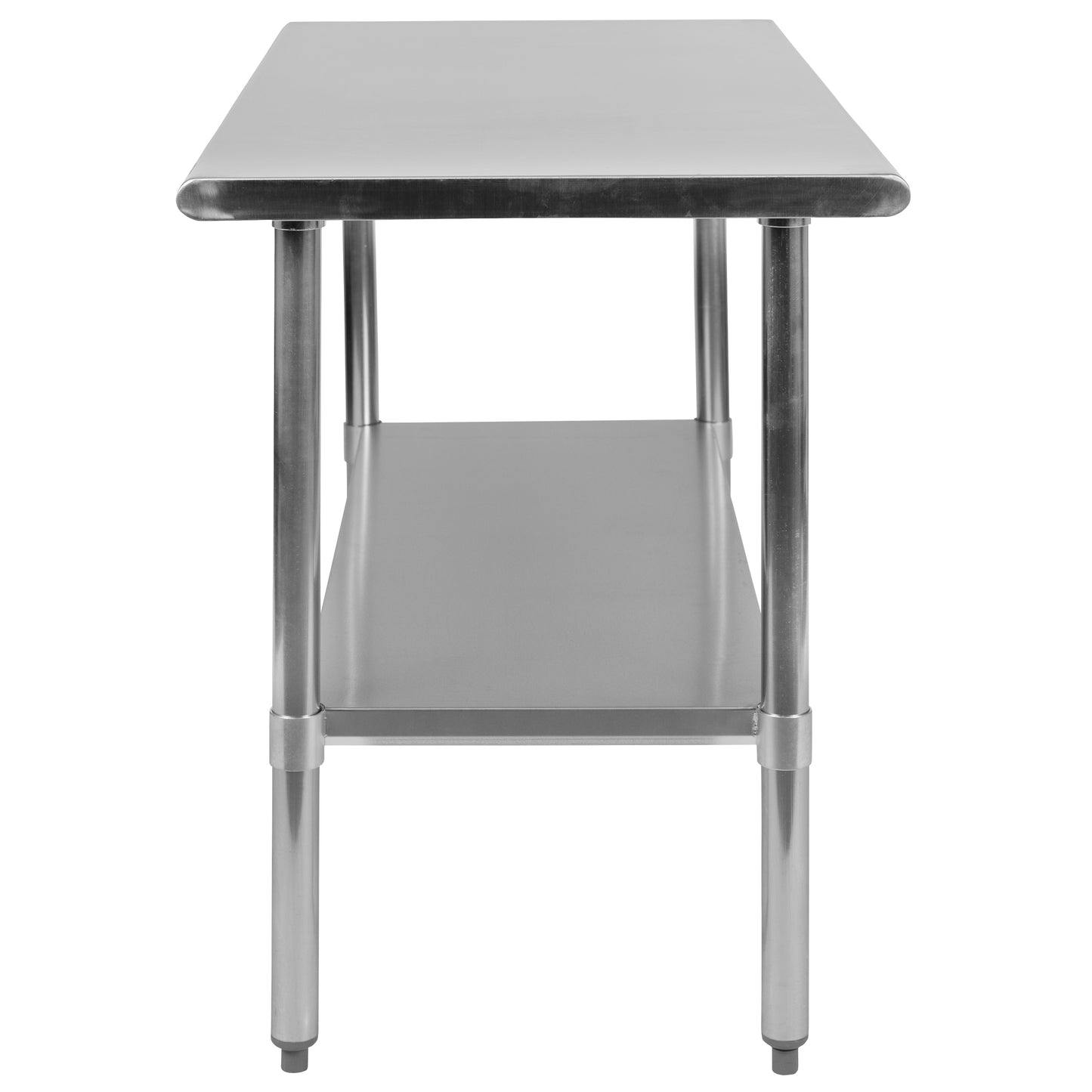 Rawcliffe Stainless Steel 18 Gauge Prep and Work Table with Undershelf - NSF Certified - 48"W x 24"D x 34.5"H Stainless Steel