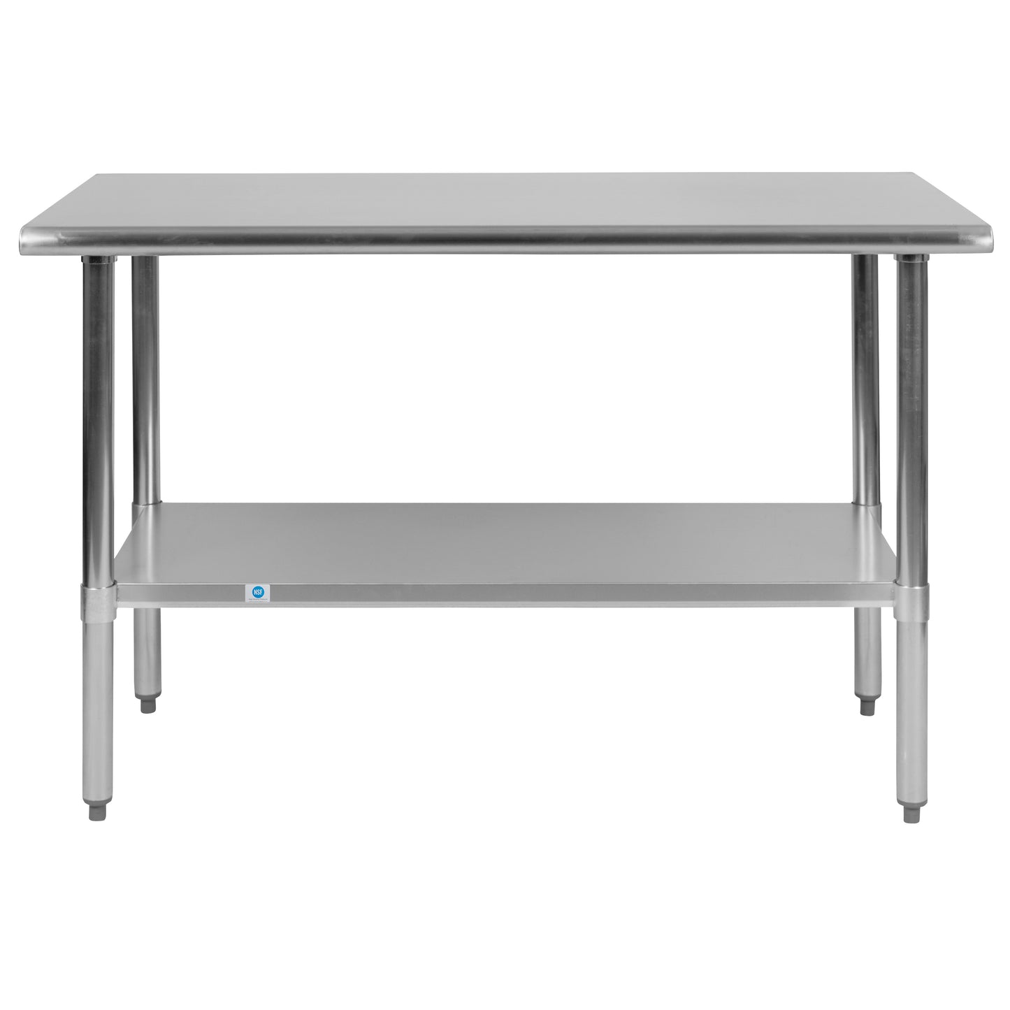 Rawcliffe Stainless Steel 18 Gauge Prep and Work Table with Undershelf - NSF Certified - 48"W x 24"D x 34.5"H Stainless Steel