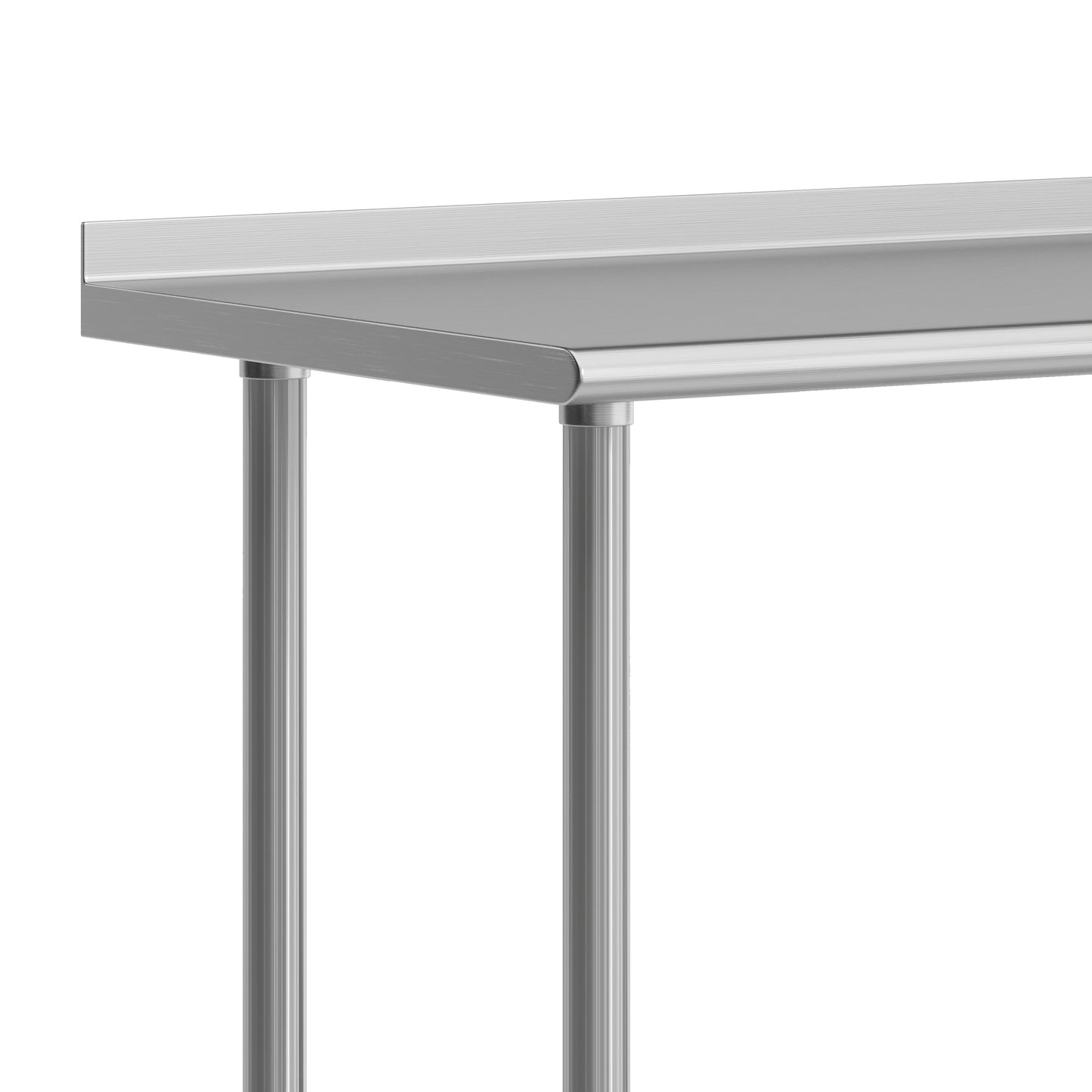 Reese Portable Prep and Work Table with NSF Certified Stainless Steel Top Shelf, 1.5" Backsplash, Galvanized Steel Undershelf, 4 Casters, 2 Locking Stainless Steel