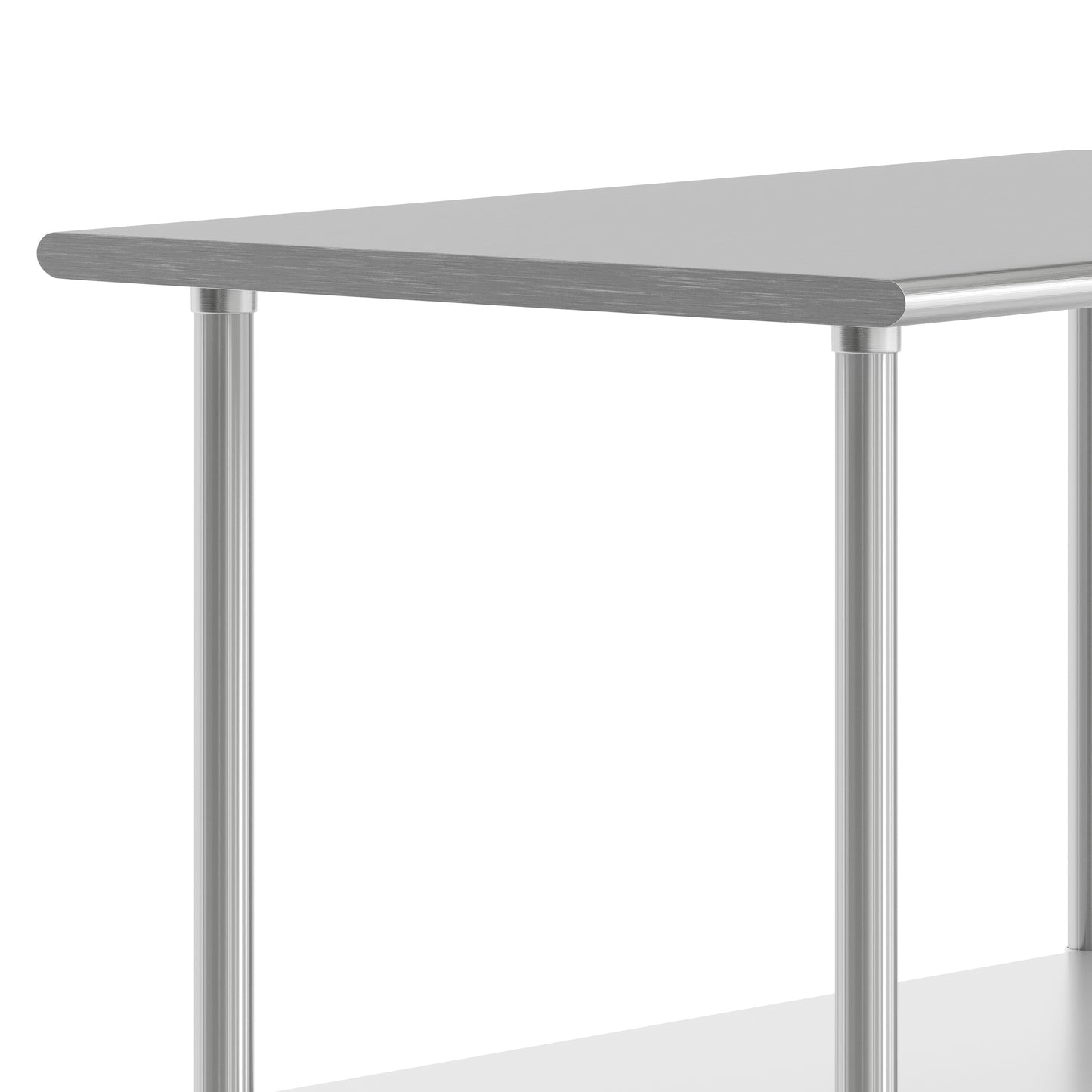 Reese 24x72 Portable Prep and Work Table with NSF Certified 18 Gauge Stainless Steel Top Shelf, Galvanized Steel Undershelf, 4 Casters with 2 Locking Stainless Steel
