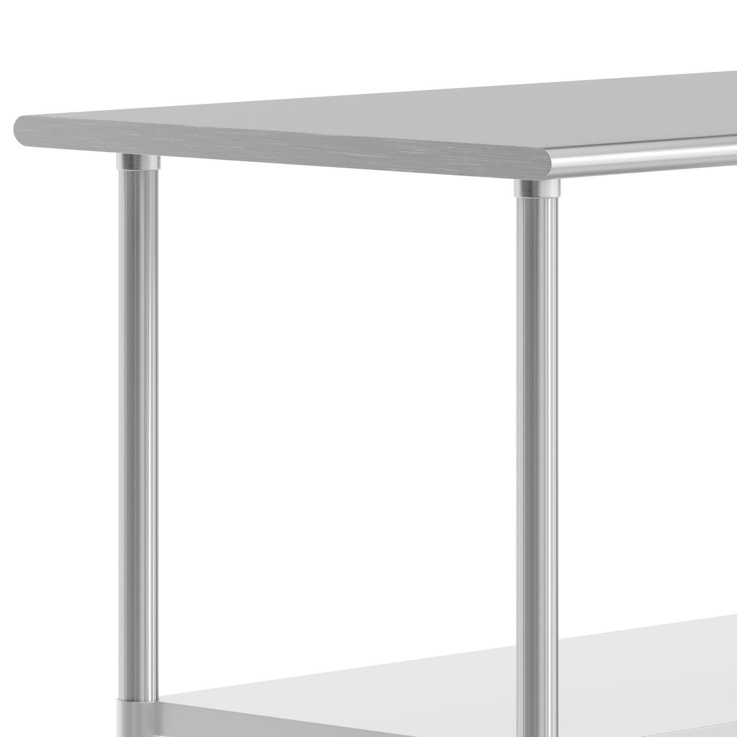 Reese 24x72 Portable Prep and Work Table with NSF Certified 18 Gauge Stainless Steel Top Shelf and Adjustable Galvanized Steel Undershelf Stainless Steel