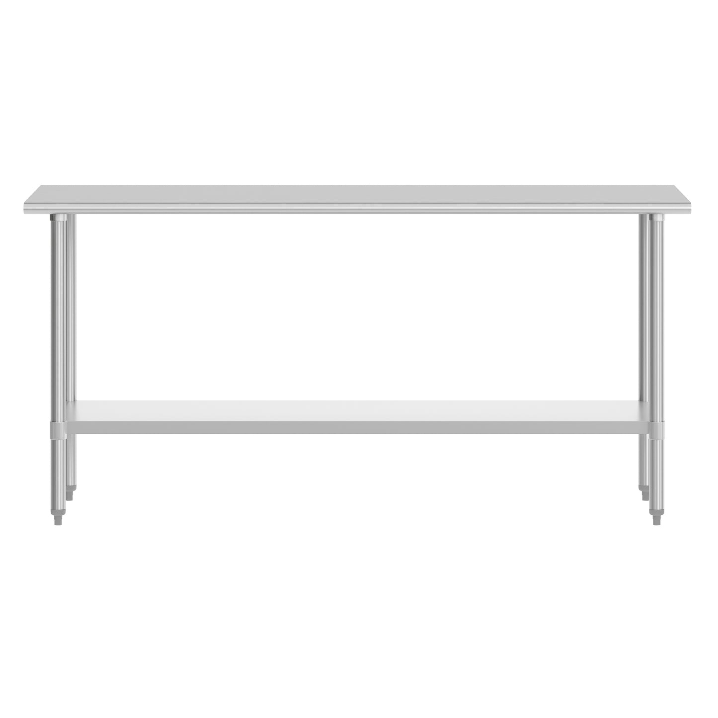 Reese 24x72 Portable Prep and Work Table with NSF Certified 18 Gauge Stainless Steel Top Shelf and Adjustable Galvanized Steel Undershelf Stainless Steel
