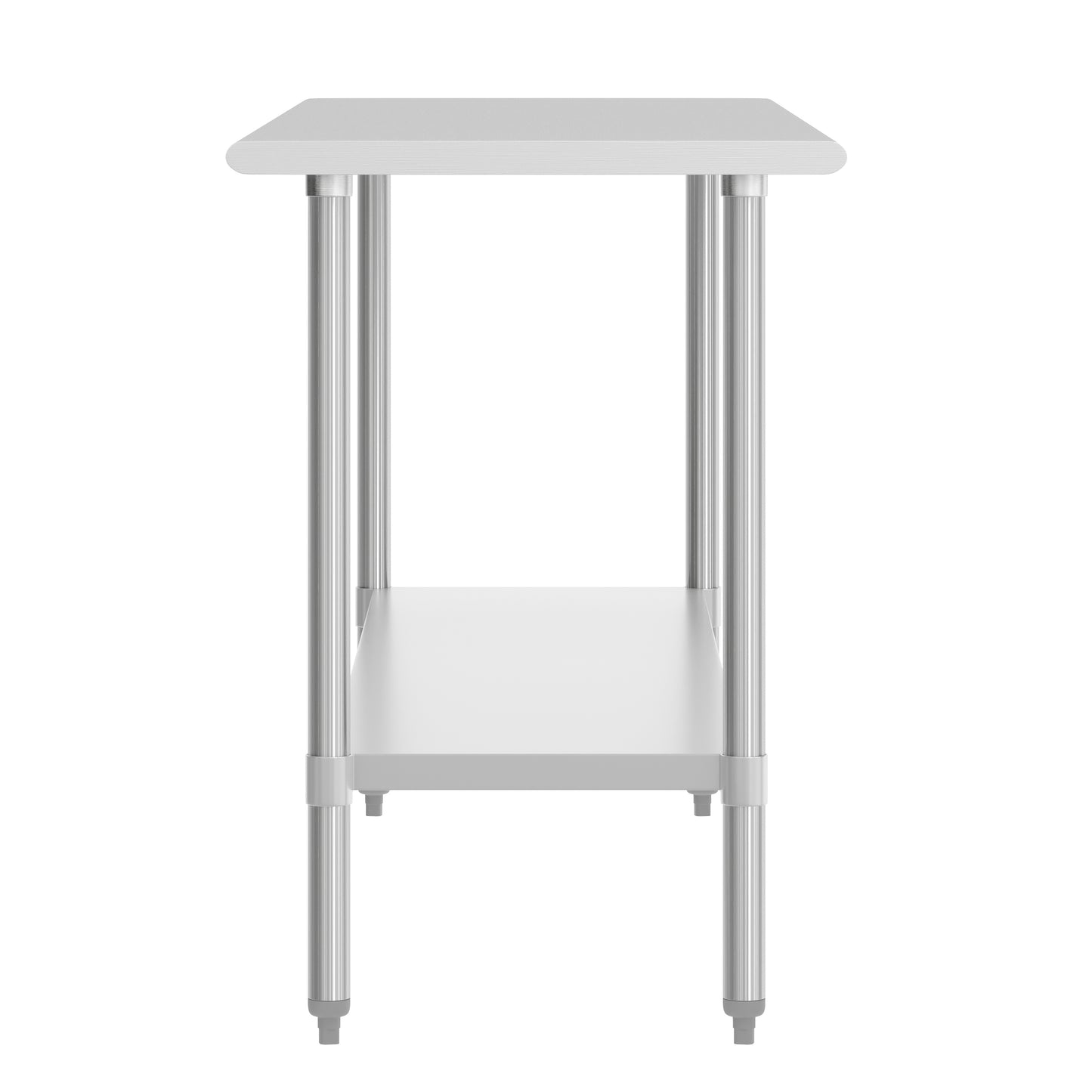 Reese 24x72 Portable Prep and Work Table with NSF Certified 18 Gauge Stainless Steel Top Shelf and Adjustable Galvanized Steel Undershelf Stainless Steel