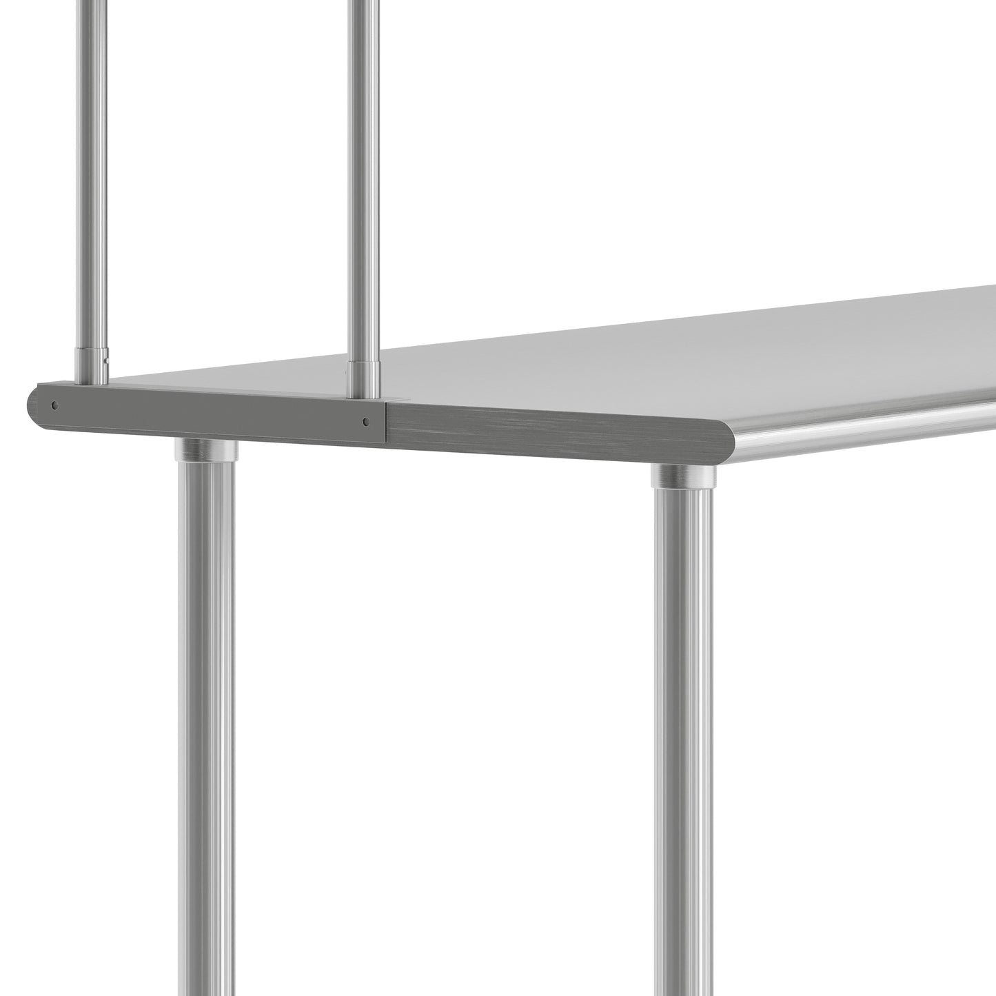 Reese 24x72 Portable Prep and Work Table with NSF Certified 18 Gauge Stainless Steel Top Shelf and Double Overshelves and Galvanized Steel Undershelf Stainless Steel