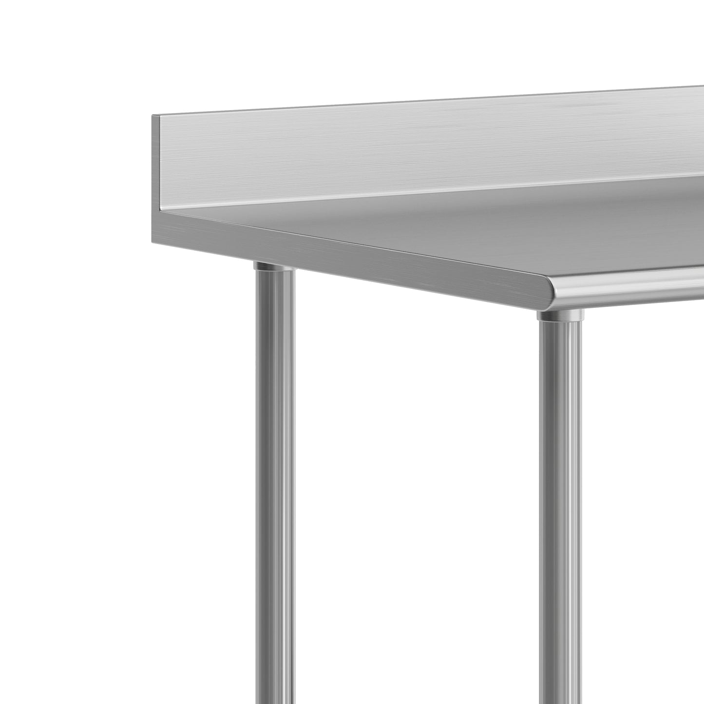 Reese 30" x 36" Prep and Work Table with NSF Certified Stainless Steel Top Shelf, 4" Backsplash, Adjustable Galvanized Steel Undershelf, 4 Casters Stainless Steel