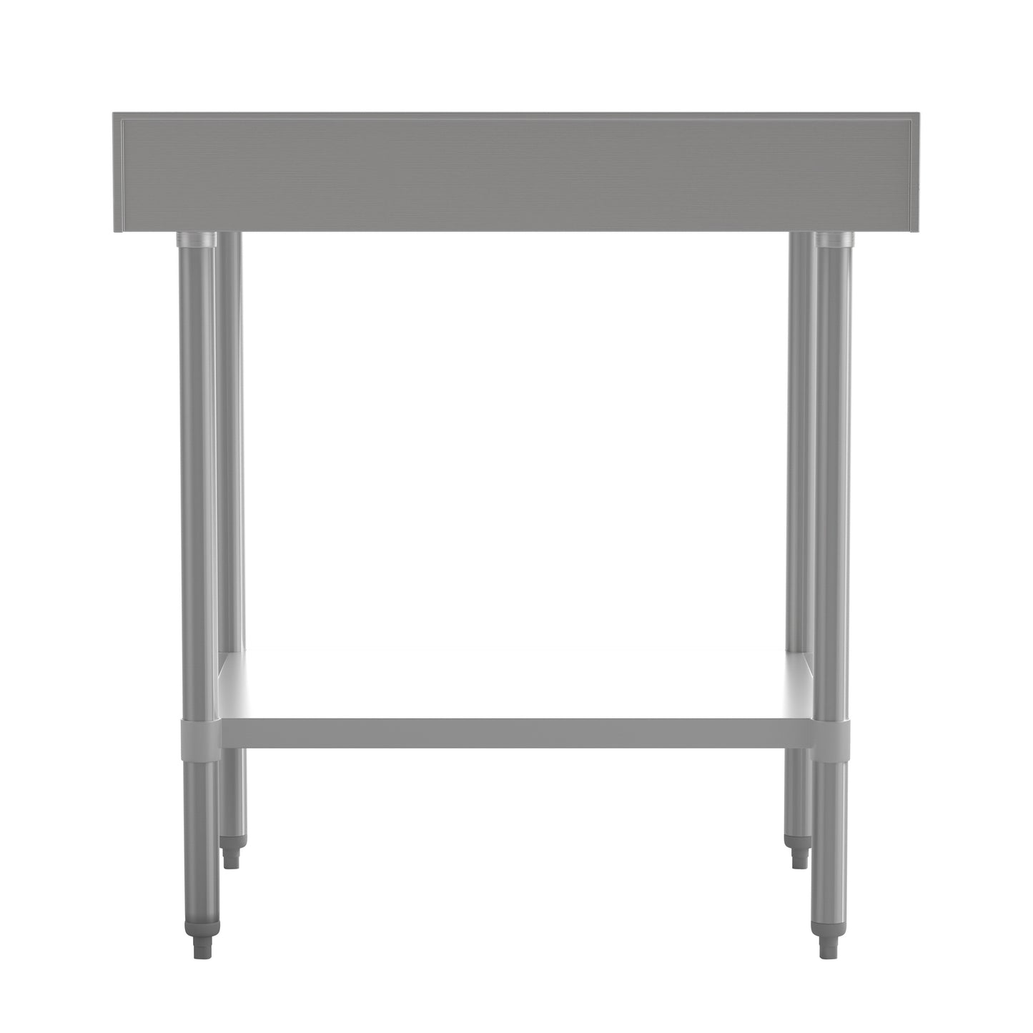 Reese Commercial Grade 430 Stainless Steel 18 Gauge NSF Certified 30" x 36" Kitchen Prep and Work Table with Adjustable Shelf and 4" Backsplash Stainless Steel