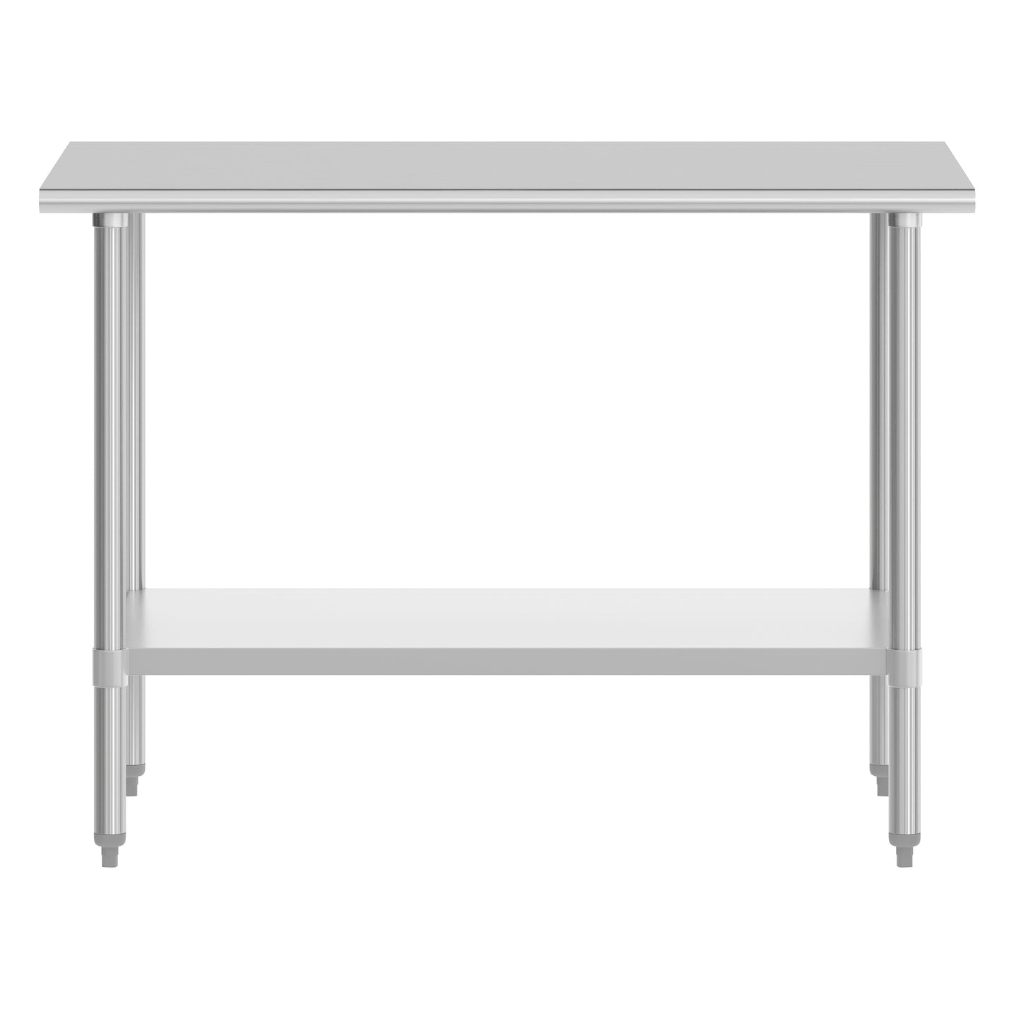 Reese 30x48 Portable Prep and Work Table with NSF Certified 18 Gauge Stainless Steel Top Shelf and Adjustable Galvanized Steel Undershelf Stainless Steel