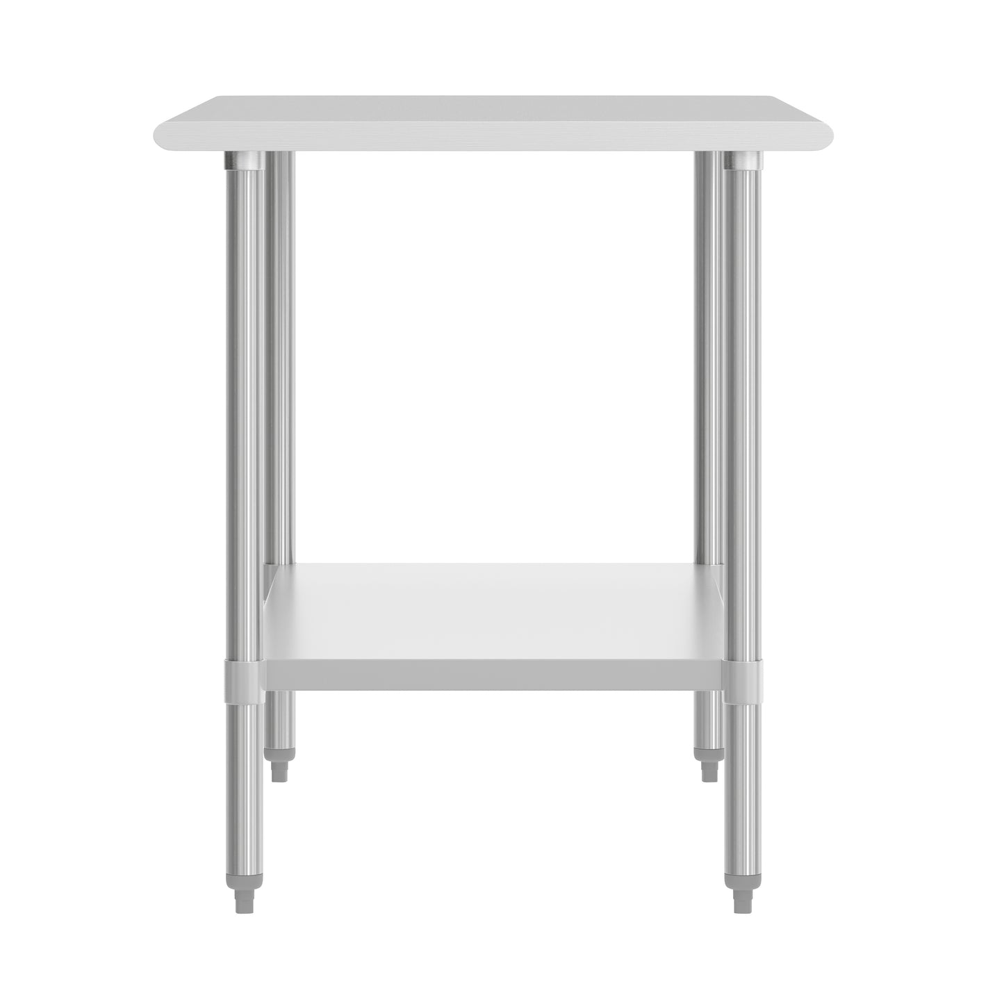 Reese 30x48 Portable Prep and Work Table with NSF Certified 18 Gauge Stainless Steel Top Shelf and Adjustable Galvanized Steel Undershelf Stainless Steel