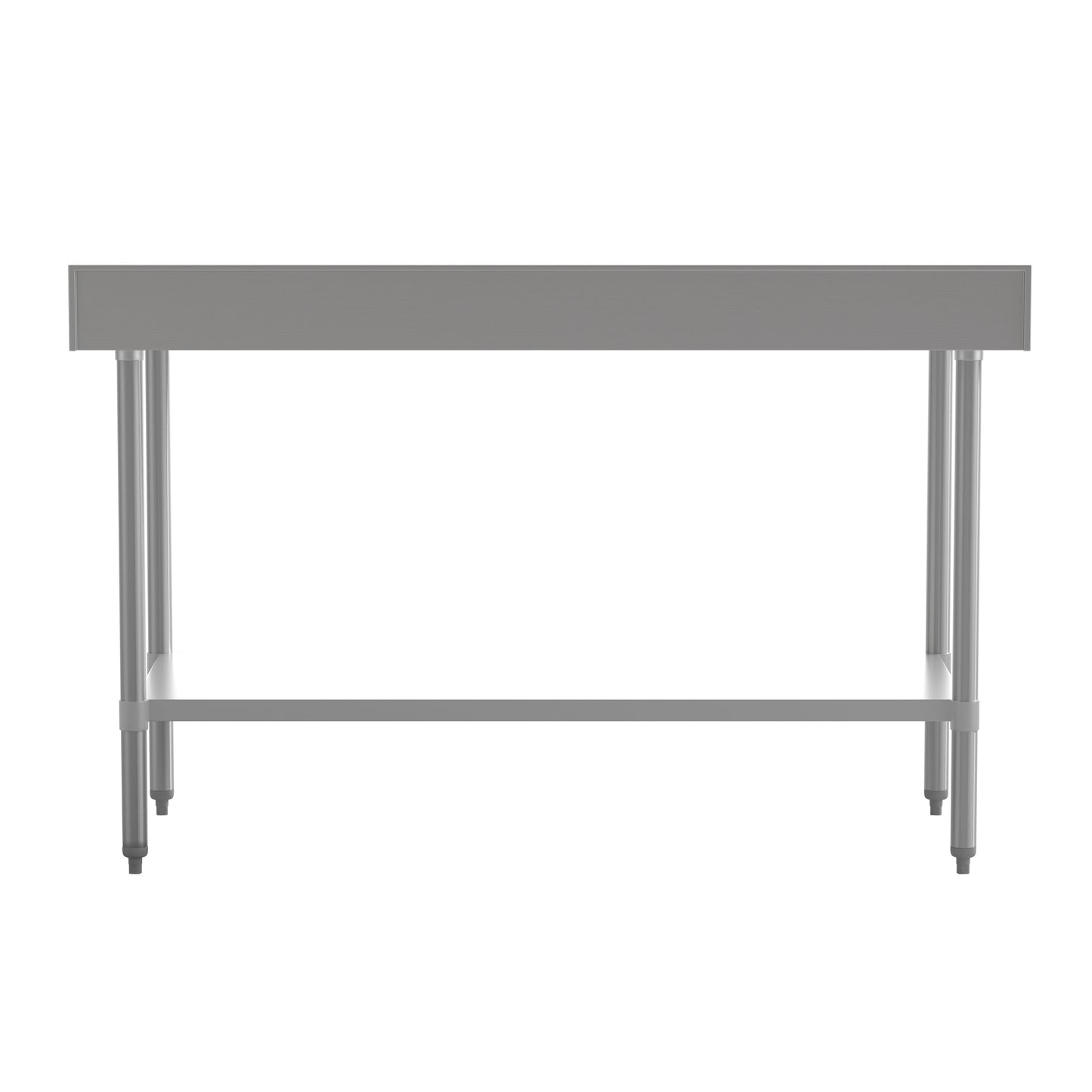 Reese Commercial Grade 430 Stainless Steel 18 Gauge NSF Certified 30" x 60" Kitchen Prep and Work Table with Adjustable Shelf and 4" Backsplash Stainless Steel