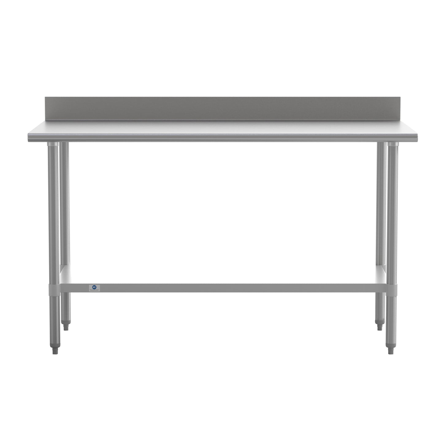 Reese Commercial Grade 430 Stainless Steel 18 Gauge NSF Certified 30" x 60" Kitchen Prep and Work Table with Adjustable Shelf and 4" Backsplash Stainless Steel