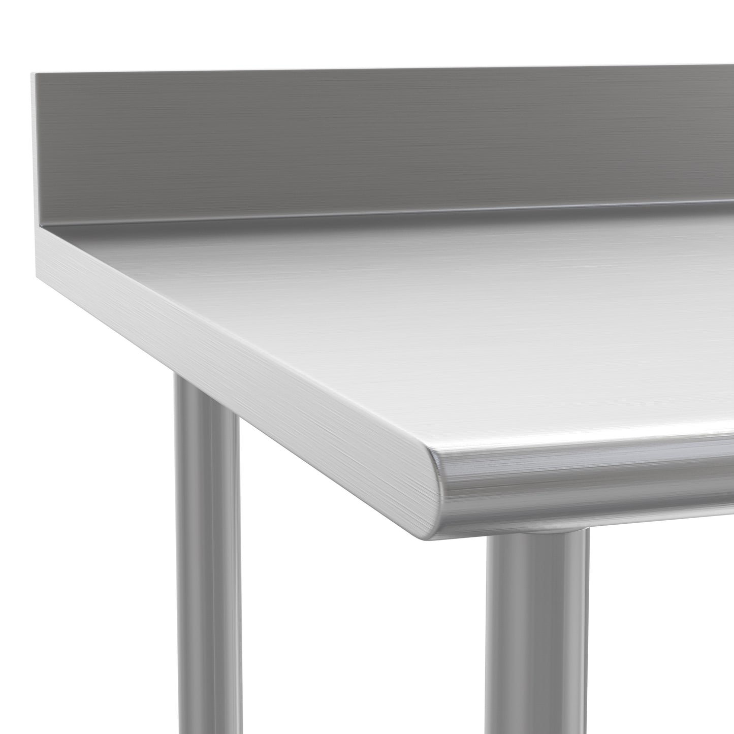 Reese Commercial Grade 430 Stainless Steel 18 Gauge NSF Certified 30" x 72" Kitchen Prep and Work Table with Adjustable Shelf and 4" Backsplash Stainless Steel