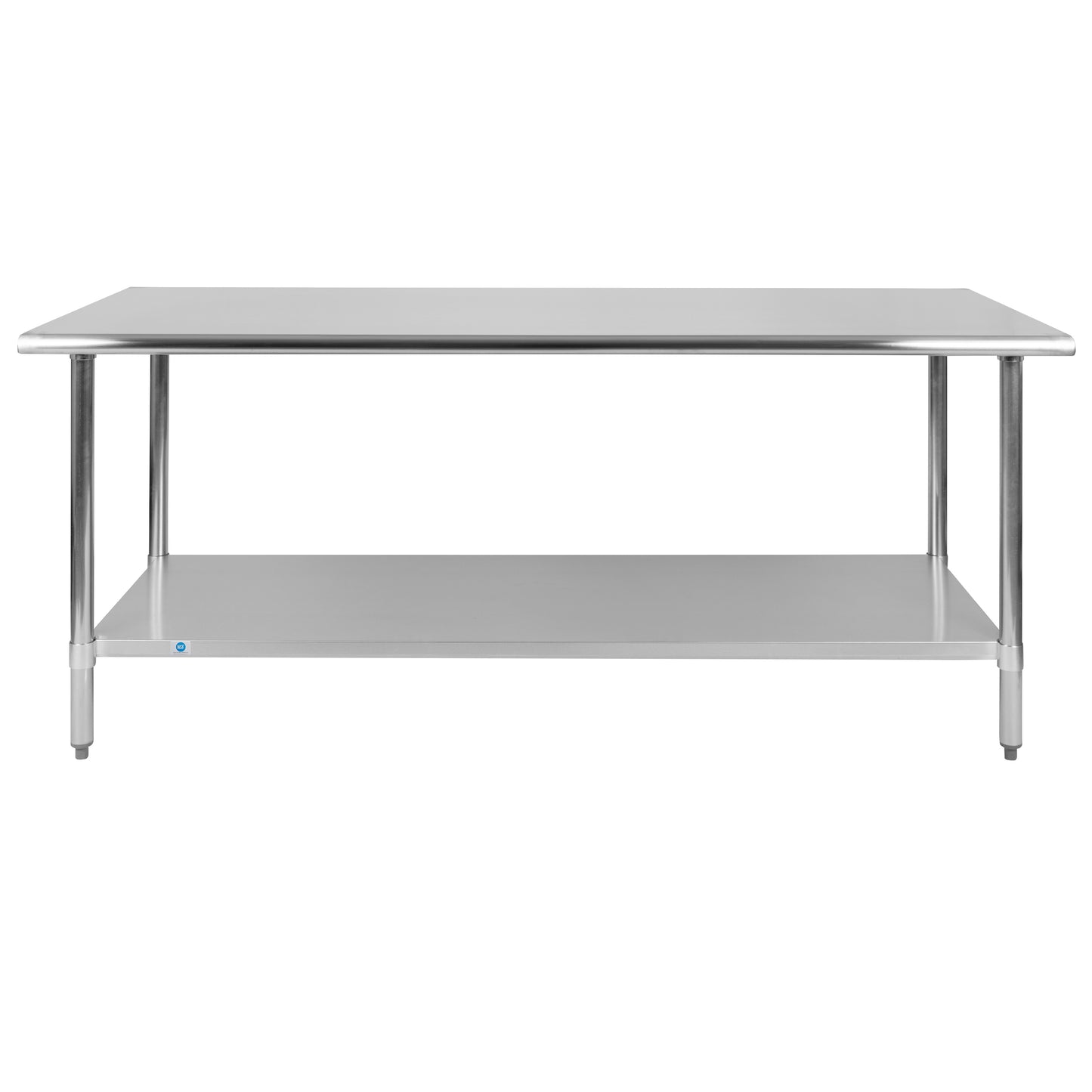 Reader Stainless Steel 18 Gauge Prep and Work Table with Undershelf - NSF Certified - 72"W x 30"D x 34.5"H Stainless Steel