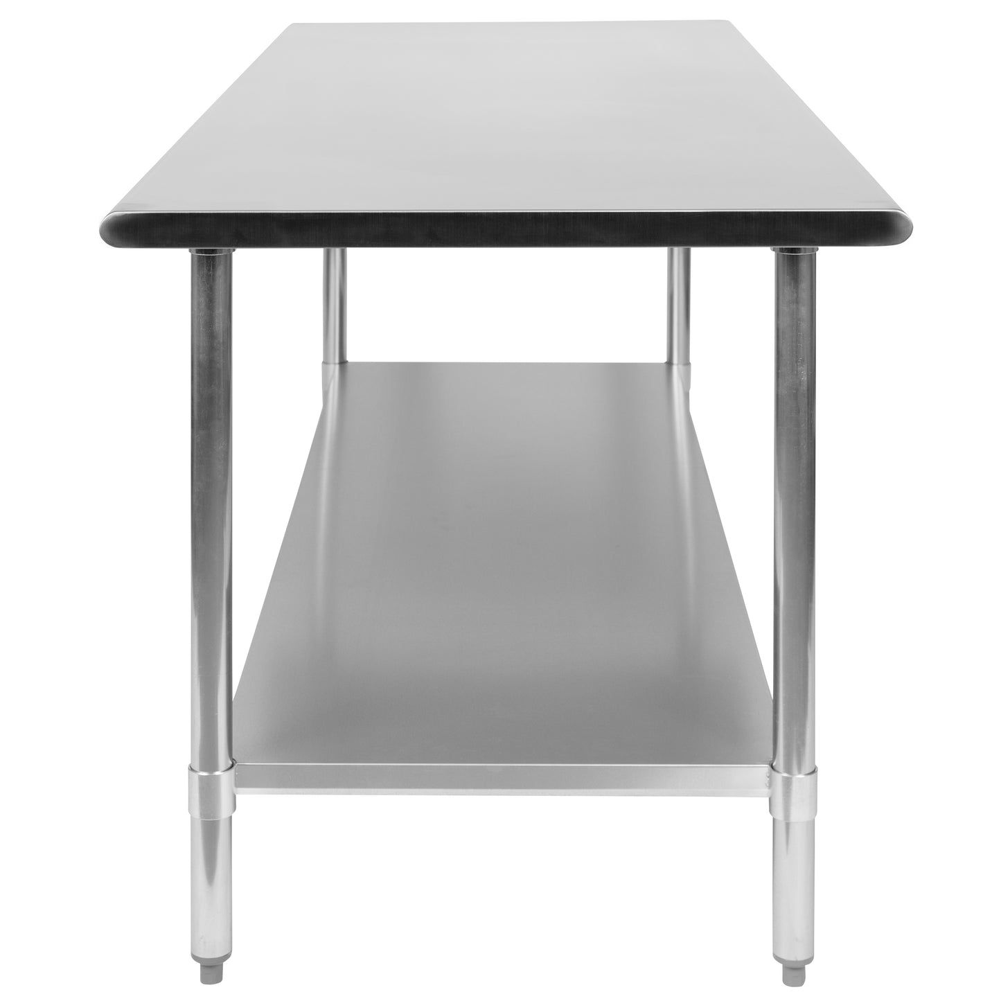 Reader Stainless Steel 18 Gauge Prep and Work Table with Undershelf - NSF Certified - 72"W x 30"D x 34.5"H Stainless Steel