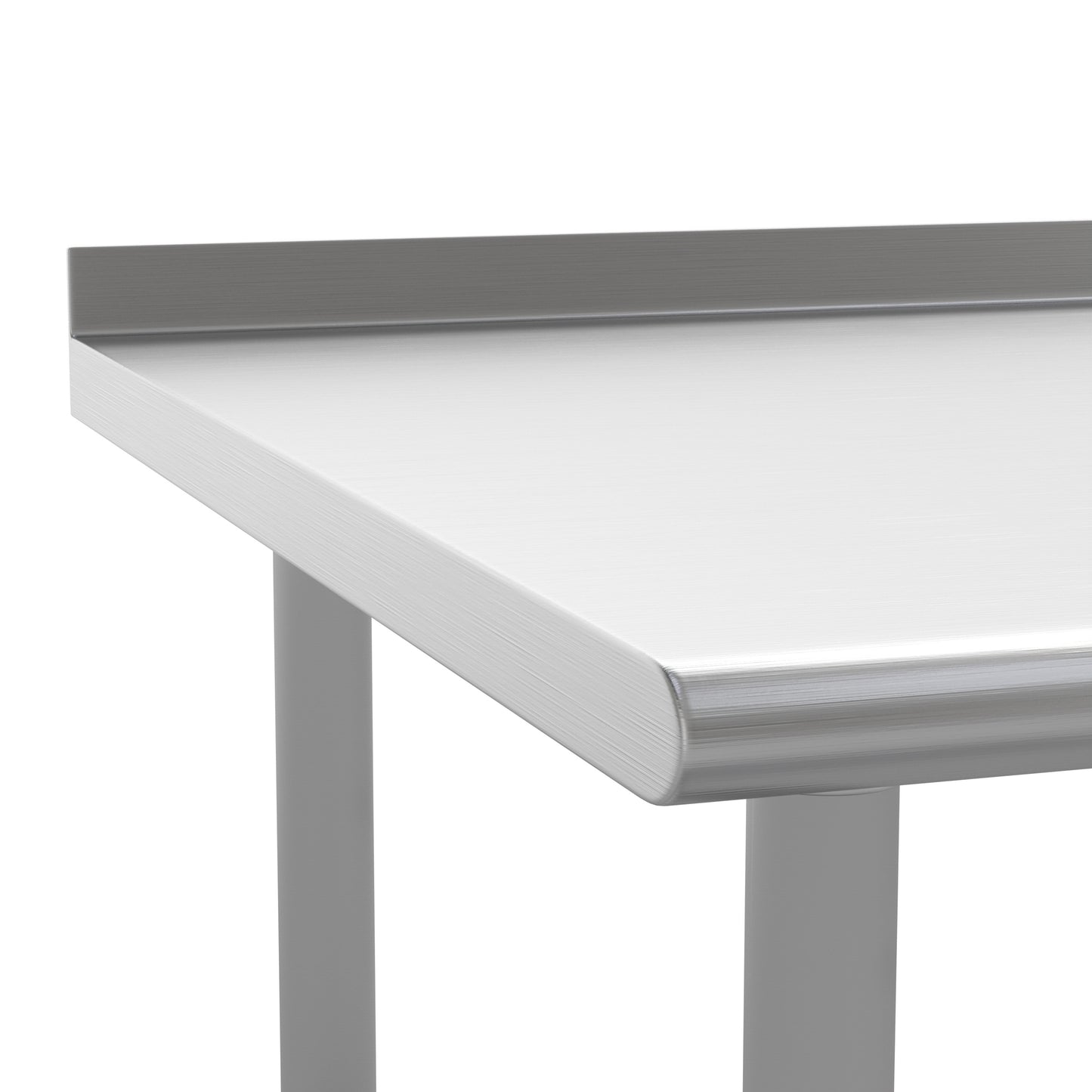 Reese Commercial Grade 430 Stainless Steel 18 Gauge NSF Certified Open Base Kitchen Prep and Work Table with 1.5" Backsplash Stainless Steel