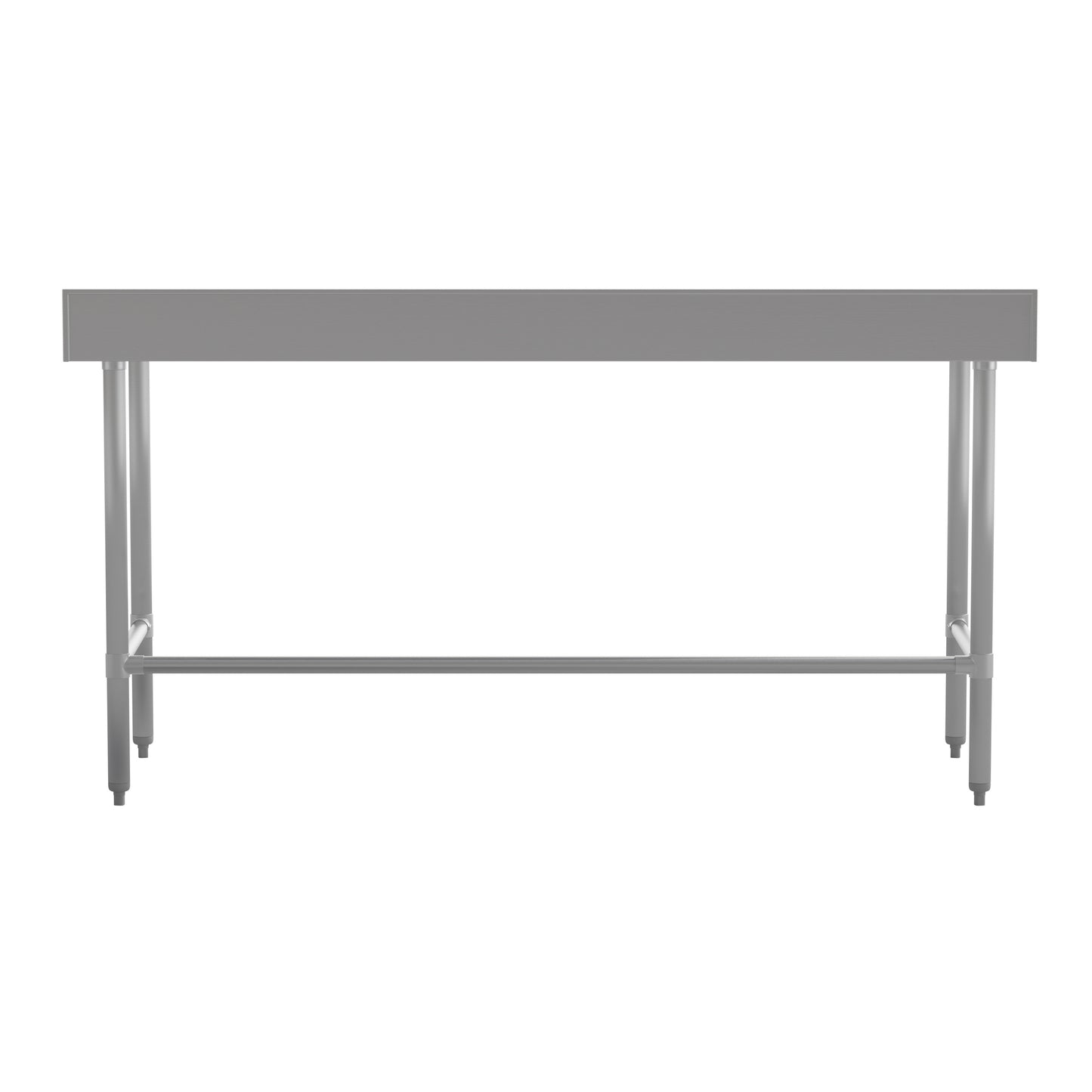 Reese Commercial Grade 430 Stainless Steel 18 Gauge NSF Certified Open Base Kitchen Prep and Work Table with 4" Backsplash Stainless Steel