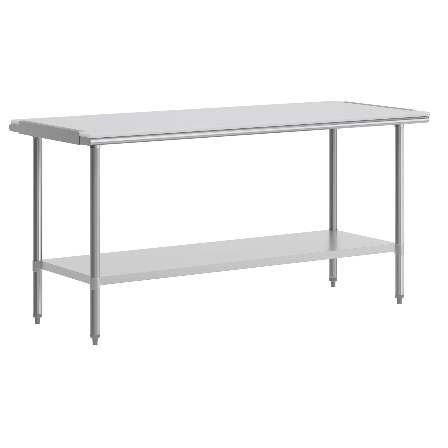 Reader Portable Prep and Work Table with NSF Certified 18 Gauge Stainless Steel Top Shelf with Poly Cutting Board and Galvanized Steel Undershelf Stainless Steel