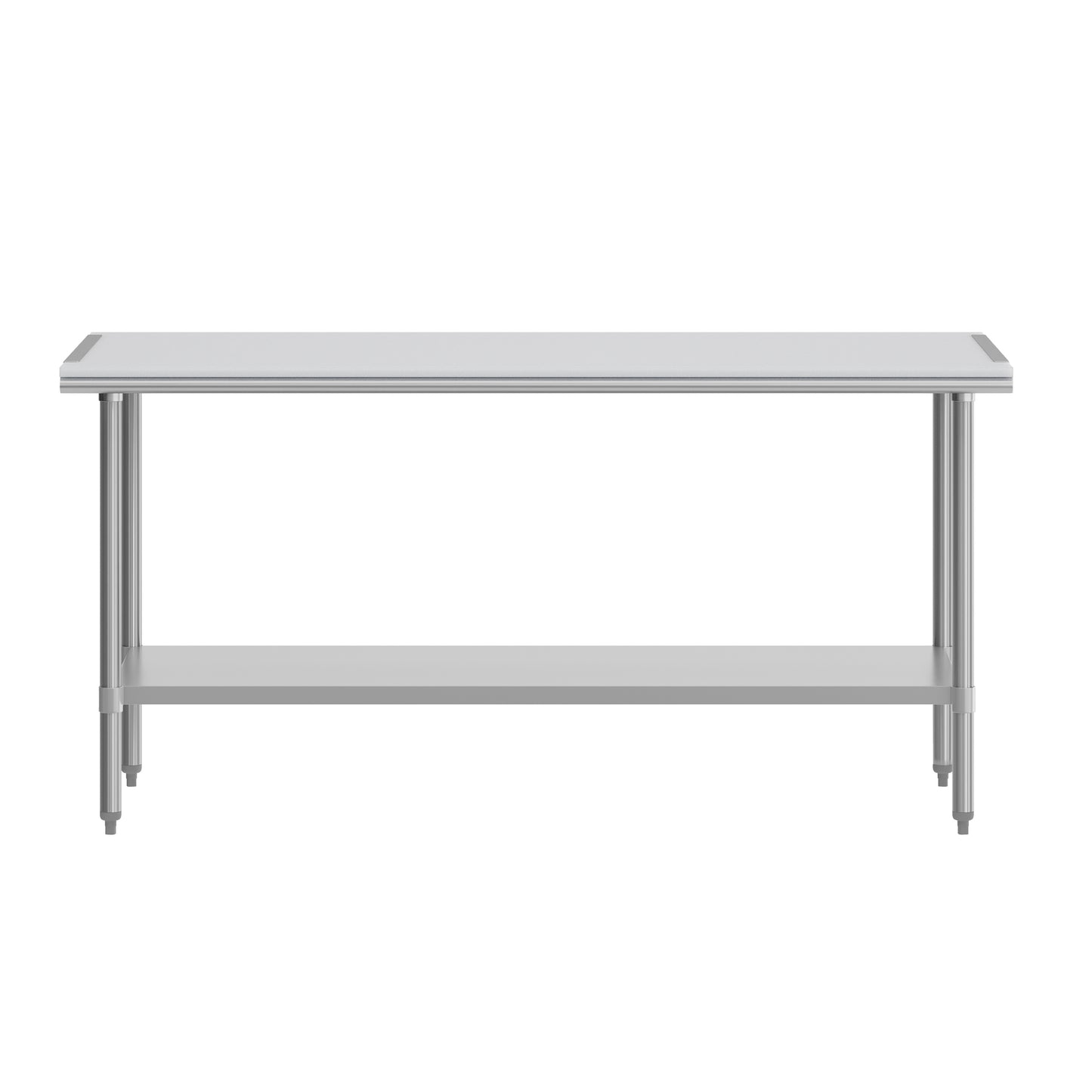 Reader Portable Prep and Work Table with NSF Certified 18 Gauge Stainless Steel Top Shelf with Poly Cutting Board and Galvanized Steel Undershelf Stainless Steel