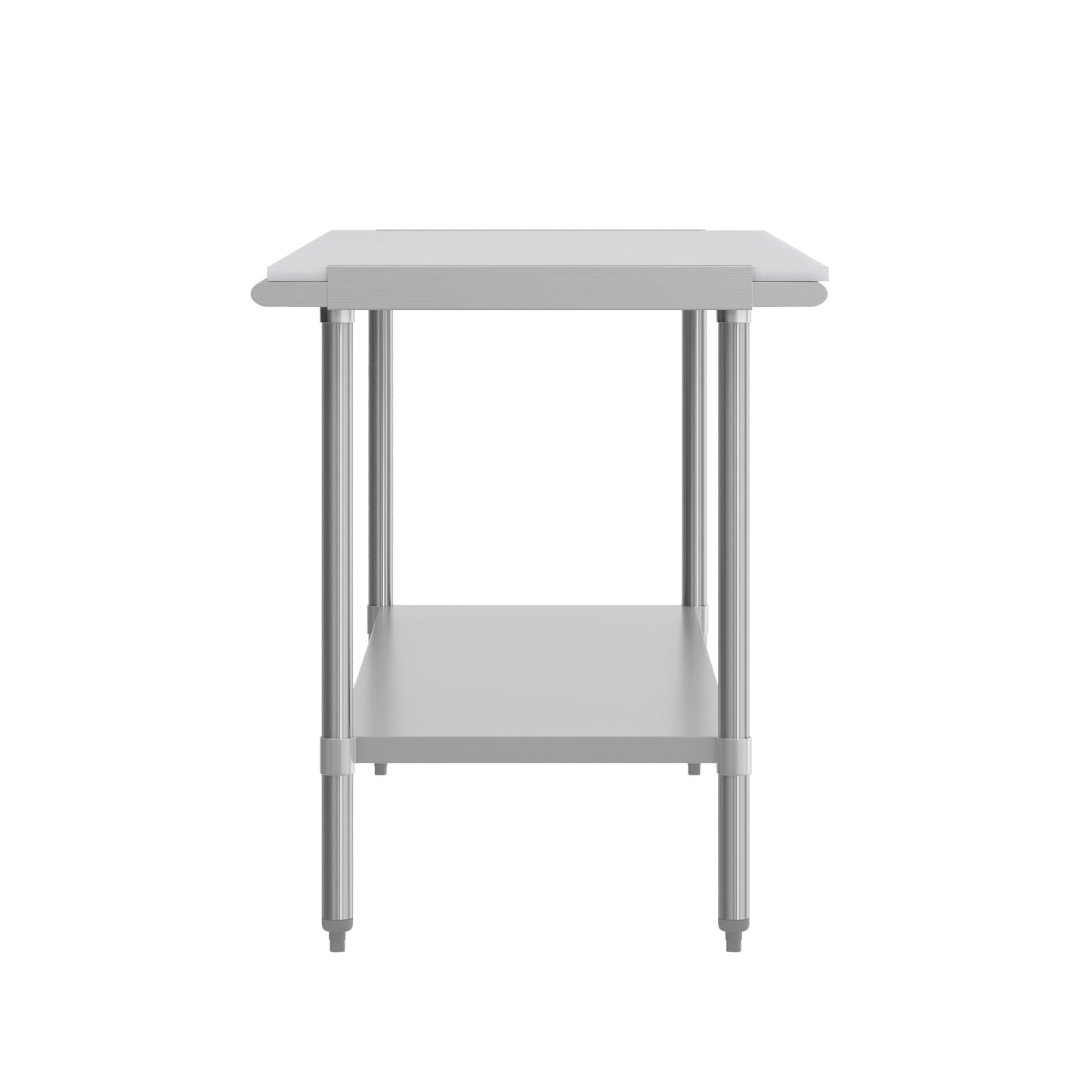 Reader Portable Prep and Work Table with NSF Certified 18 Gauge Stainless Steel Top Shelf with Poly Cutting Board and Galvanized Steel Undershelf Stainless Steel