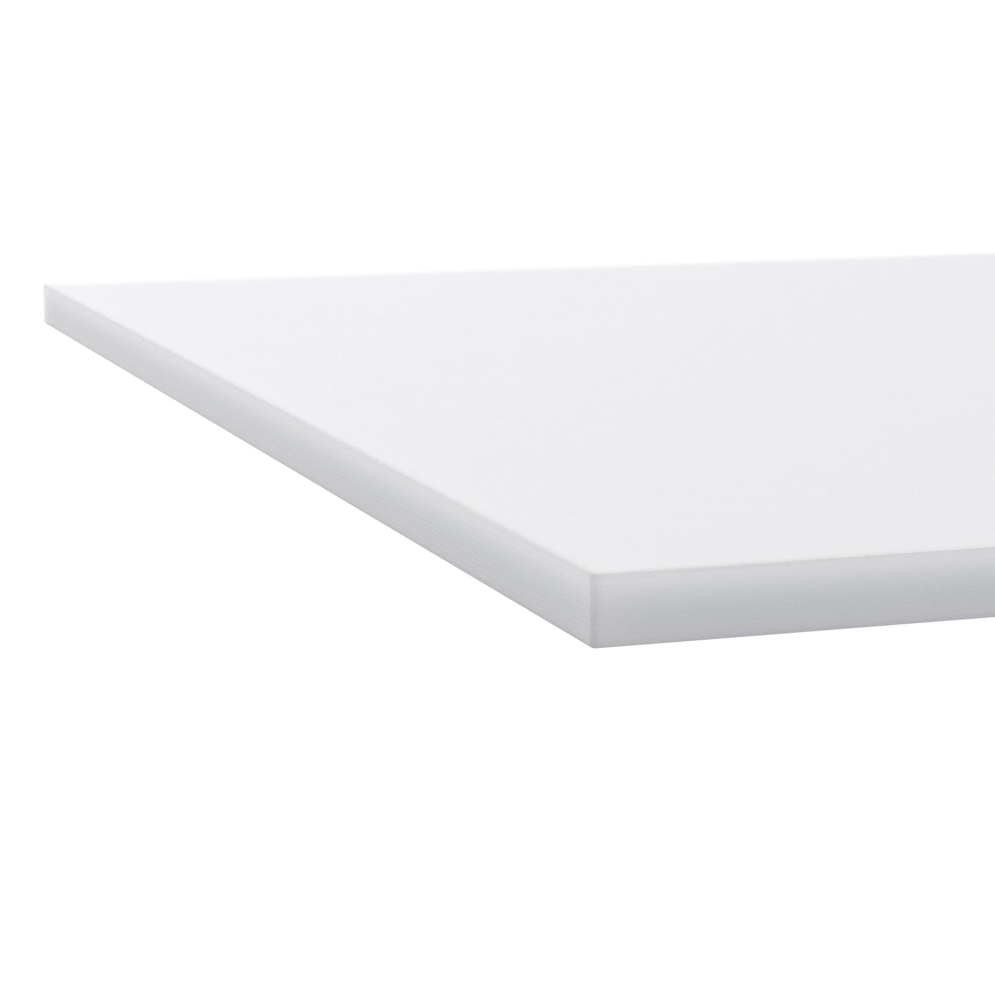 Denton Commercial Grade NSF Certified High-Pressure 0.75" Thick Poly Top Cutting Board with Brackets for Kitchen Tabletop White
