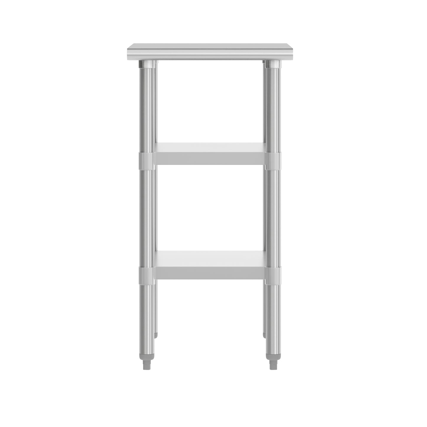 Reese 24x18 Portable Prep and Work Table with NSF Certified 18 Gauge Stainless Steel Top Shelf and 2 Adjustable Galvanized Steel Undershelves Stainless Steel