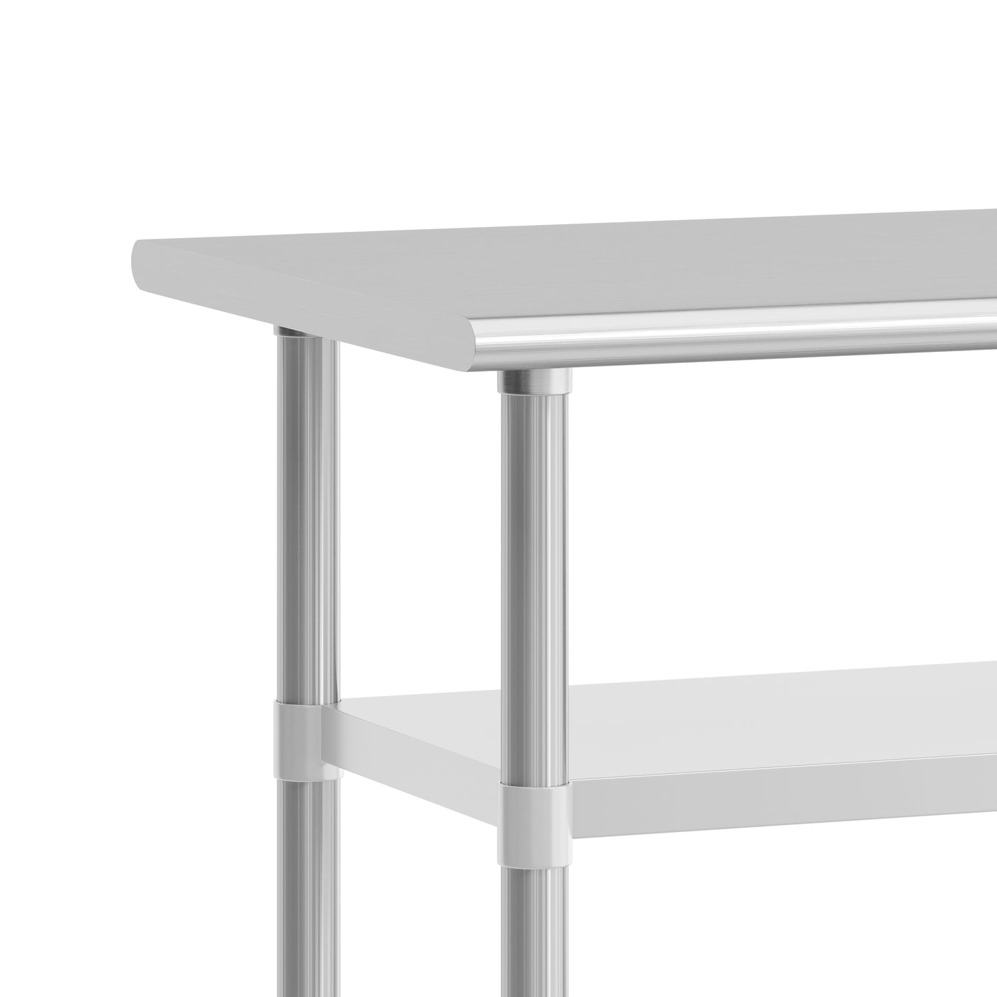 Hogan Stainless Steel 18 Gauge Work Table with 2 Undershelves - NSF Certified - 48"W x 24"D x 34.5"H Stainless Steel
