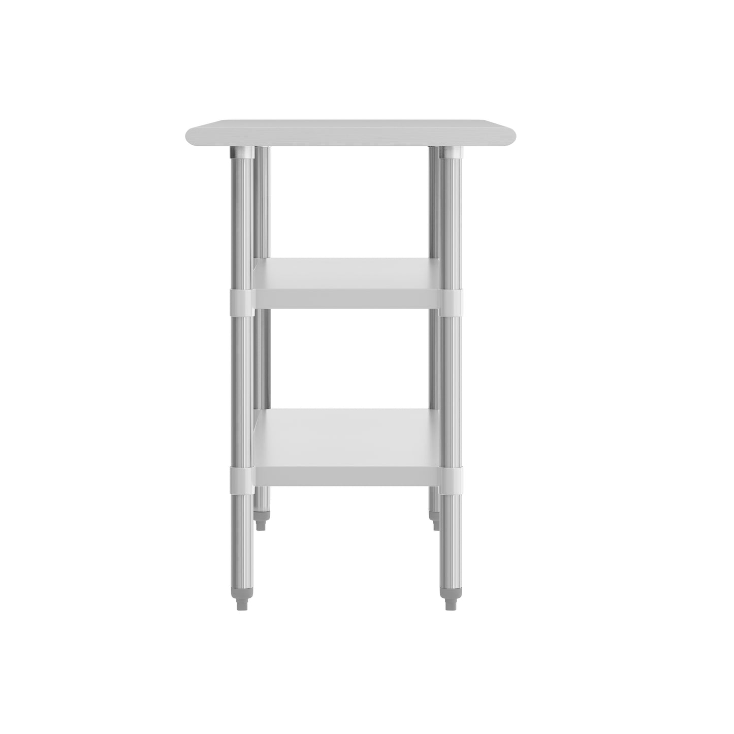 Hogan Stainless Steel 18 Gauge Work Table with 2 Undershelves - NSF Certified - 48"W x 24"D x 34.5"H Stainless Steel