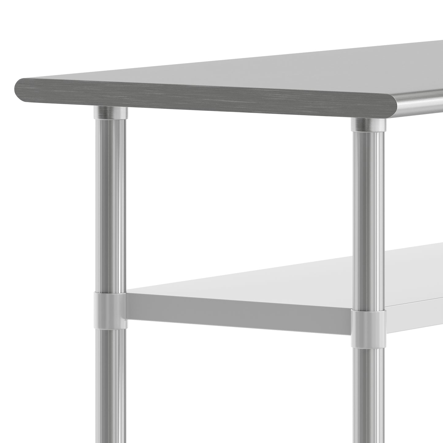 Reese 24x72 Portable Prep and Work Table with NSF Certified 18 Gauge Stainless Steel Top Shelf and 2 Adjustable Galvanized Steel Undershelves Stainless Steel