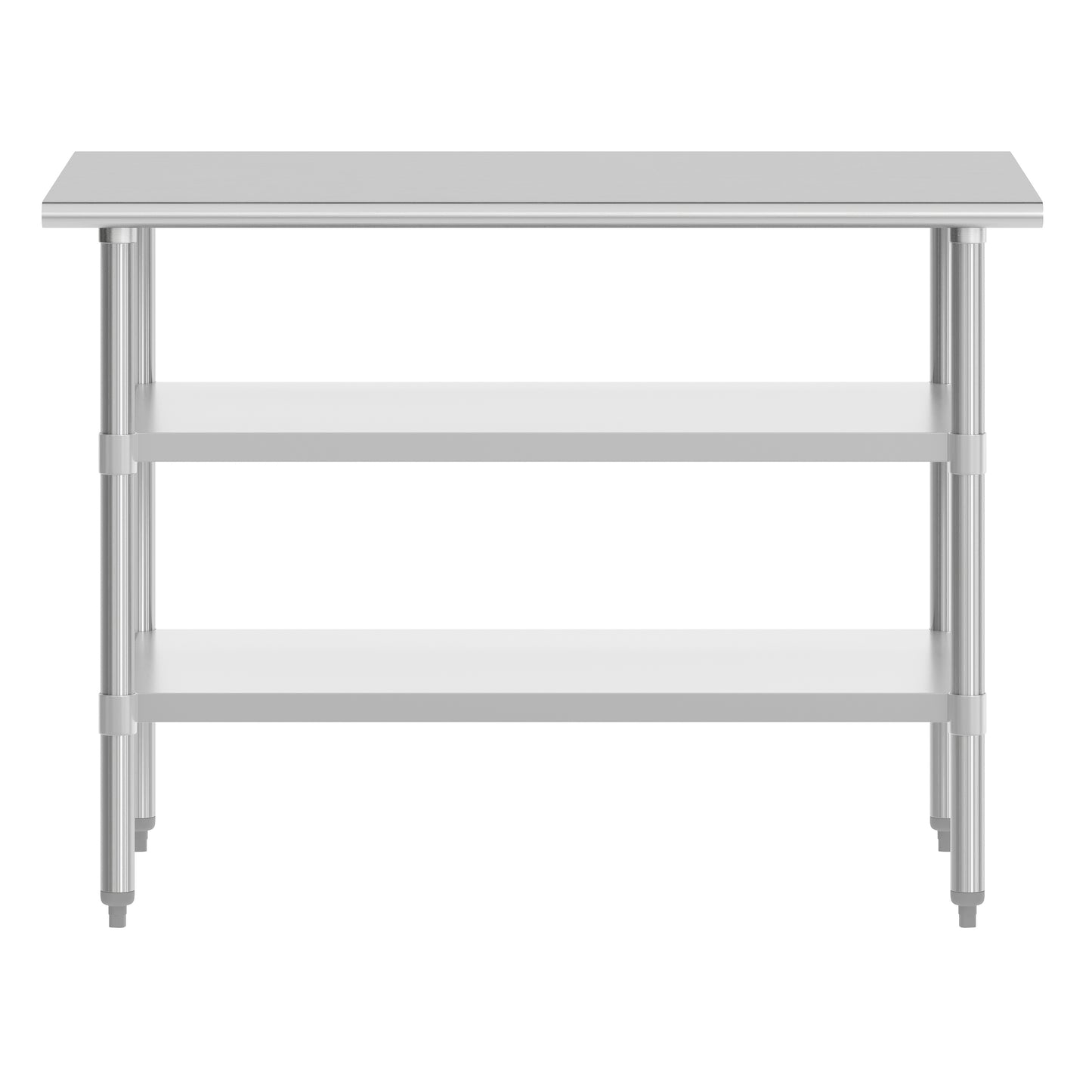 Reese 30x48 Portable Prep and Work Table with NSF Certified 18 Gauge Stainless Steel Top Shelf and 2 Adjustable Galvanized Steel Undershelves Stainless Steel