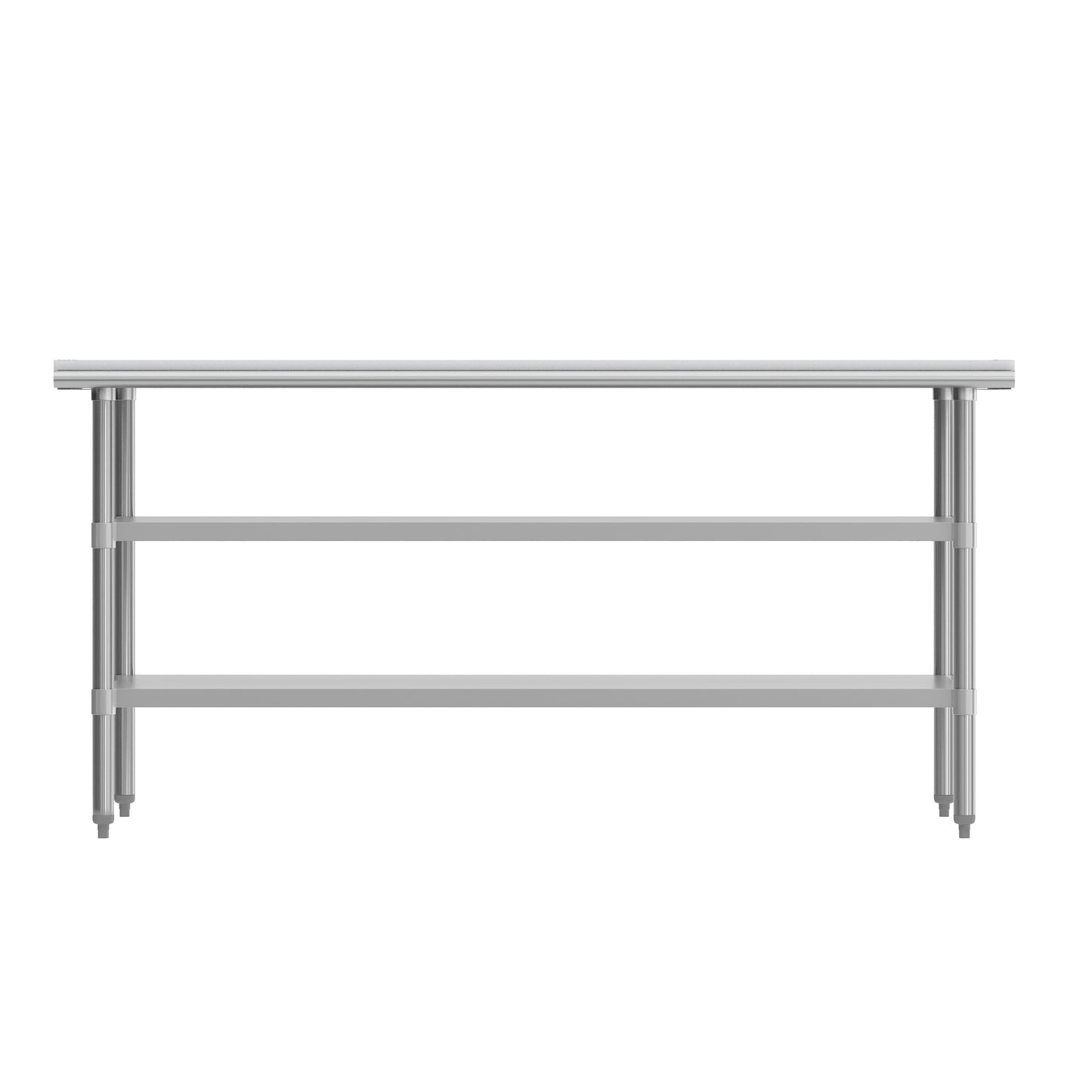 Reader Portable Prep and Work Table with NSF Certified 18 Gauge Stainless Steel Top Shelf with Poly Cutting Board and 2 Galvanized Steel Undershelves Stainless Steel
