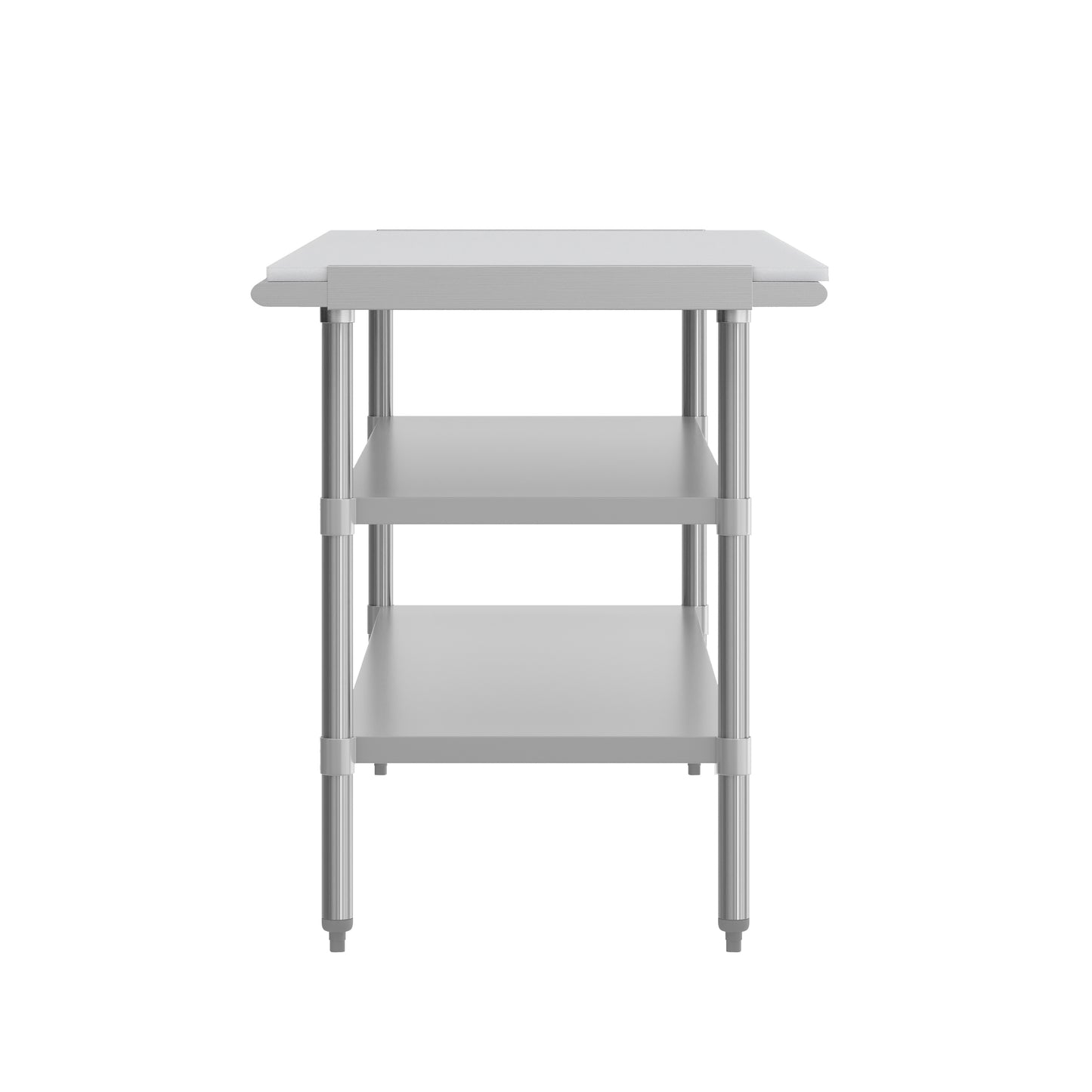 Reader Portable Prep and Work Table with NSF Certified 18 Gauge Stainless Steel Top Shelf with Poly Cutting Board and 2 Galvanized Steel Undershelves Stainless Steel