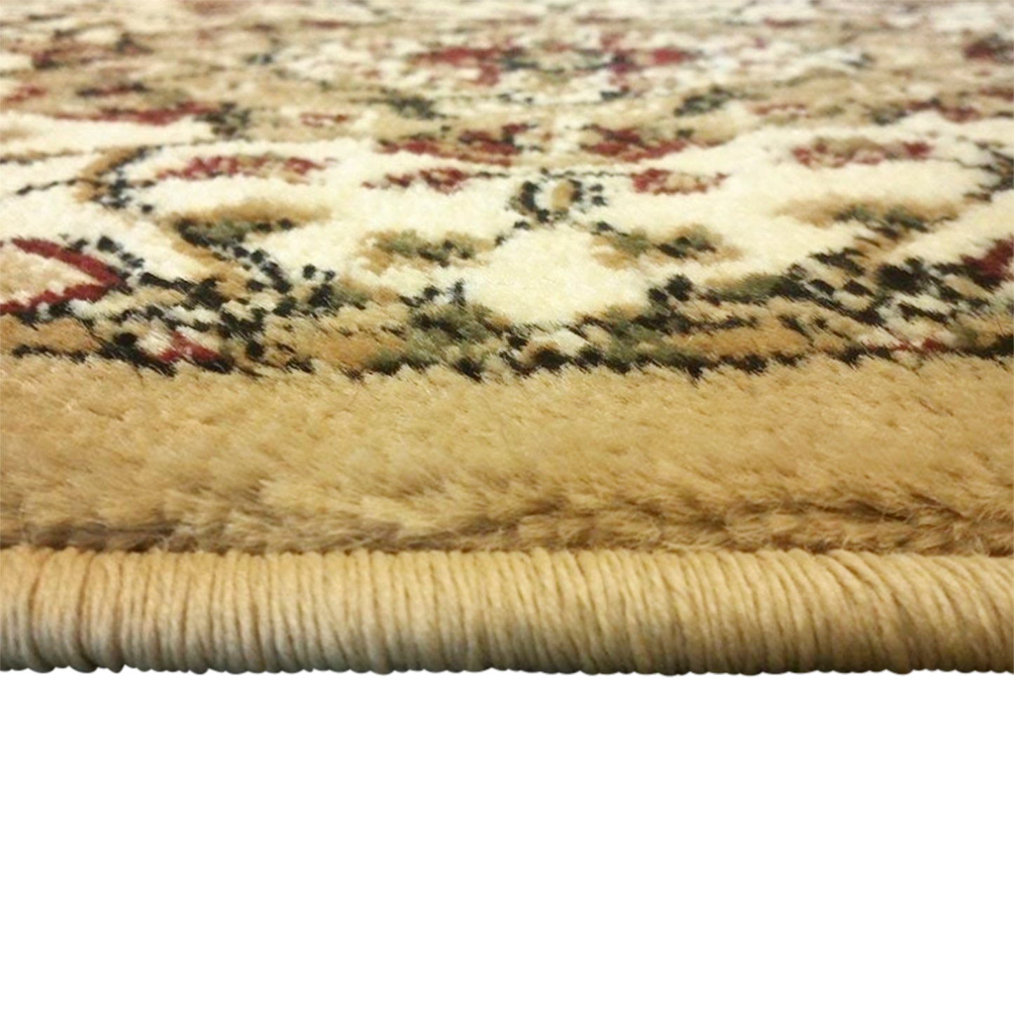 Mersin Collection Persian Style 2x3 Ivory Area Rug-Olefin Rug with Jute Backing-Hallway, Entryway, Bedroom, Living Room Ivory