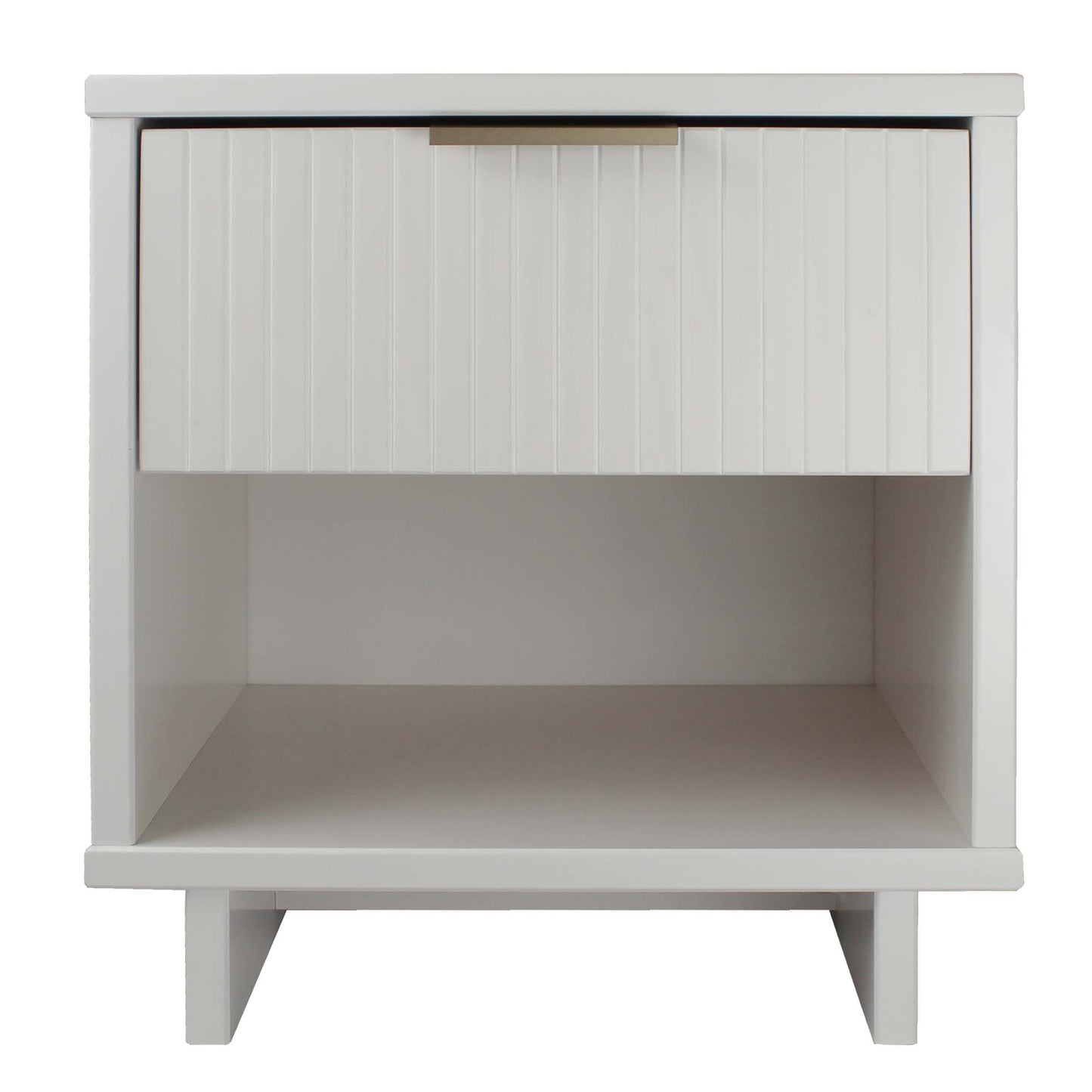 Manhattan Comfort Granville Modern Nightstand 1.0 with 1 Full Extension Drawers in White