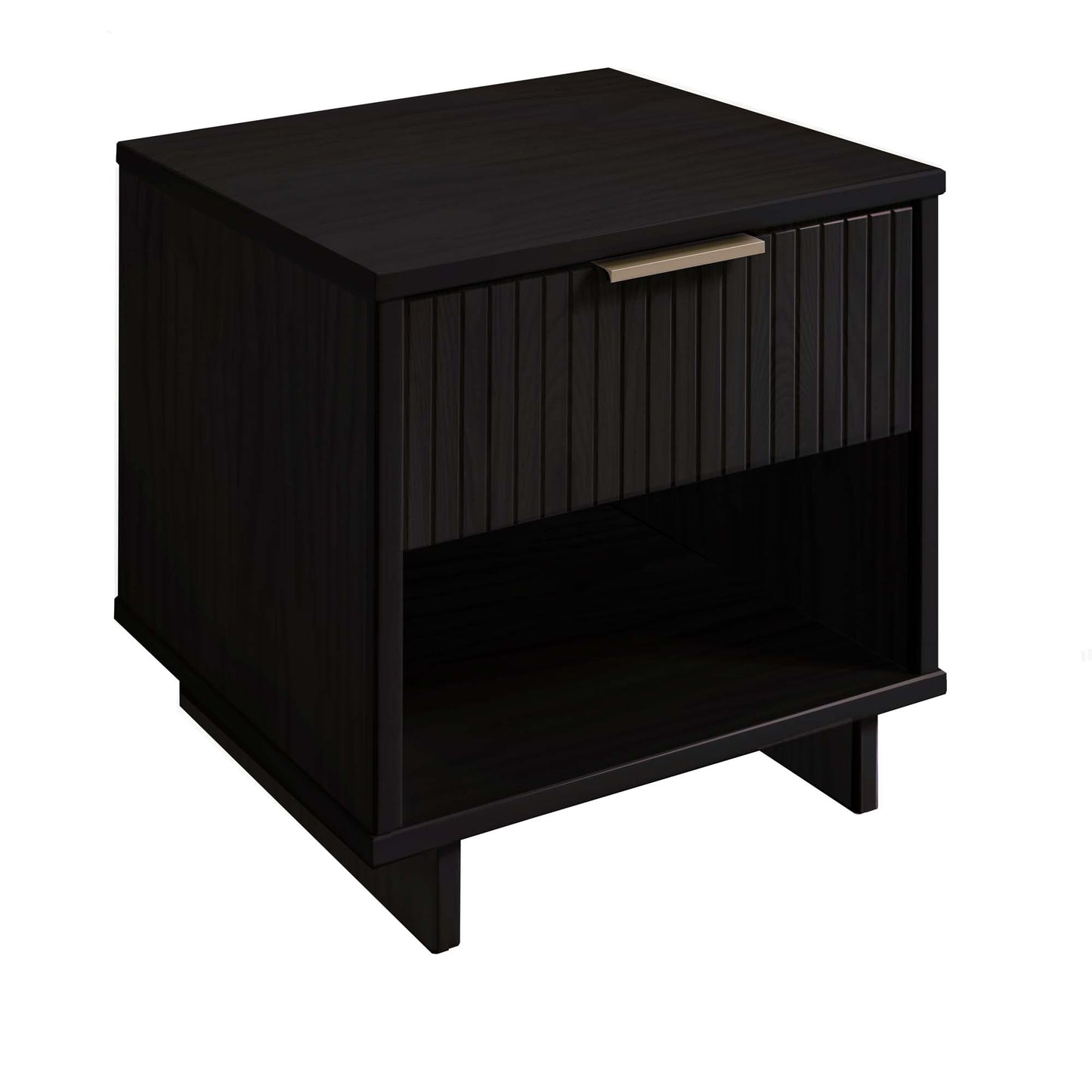 Granville Modern 18" Nightstand in Black (1-Drawer)