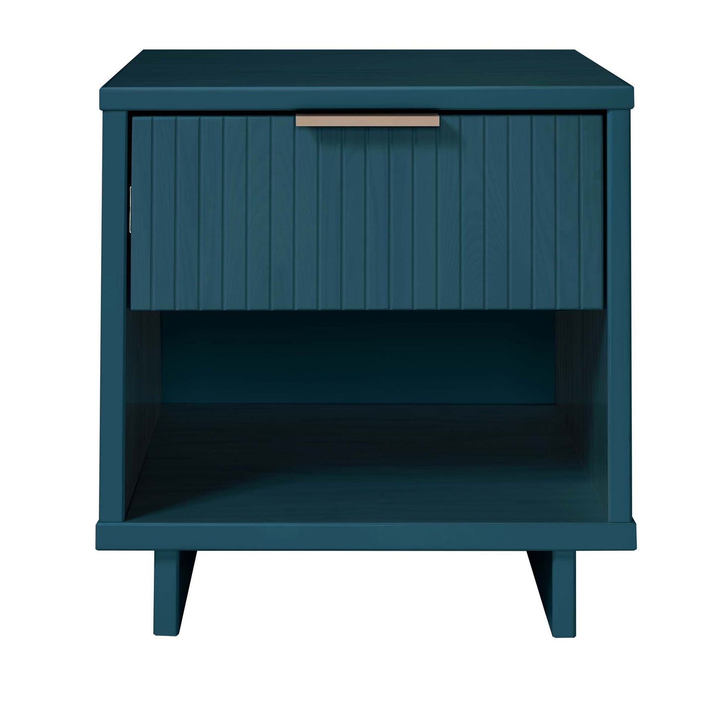 Manhattan Comfort Granville Modern Nightstand 1.0 with 1 Full Extension Drawers in Midnight Blue NS-5004