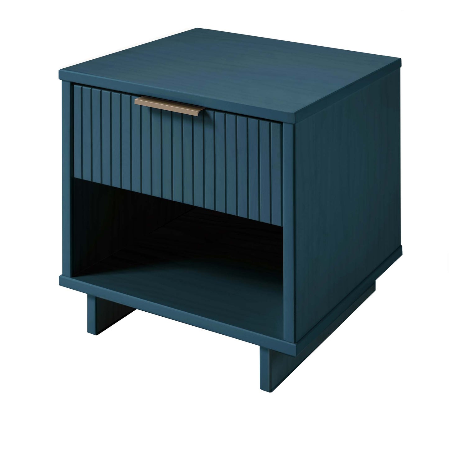 Manhattan Comfort Granville Modern Nightstand 1.0 with 1 Full Extension Drawers in Midnight Blue NS-5004