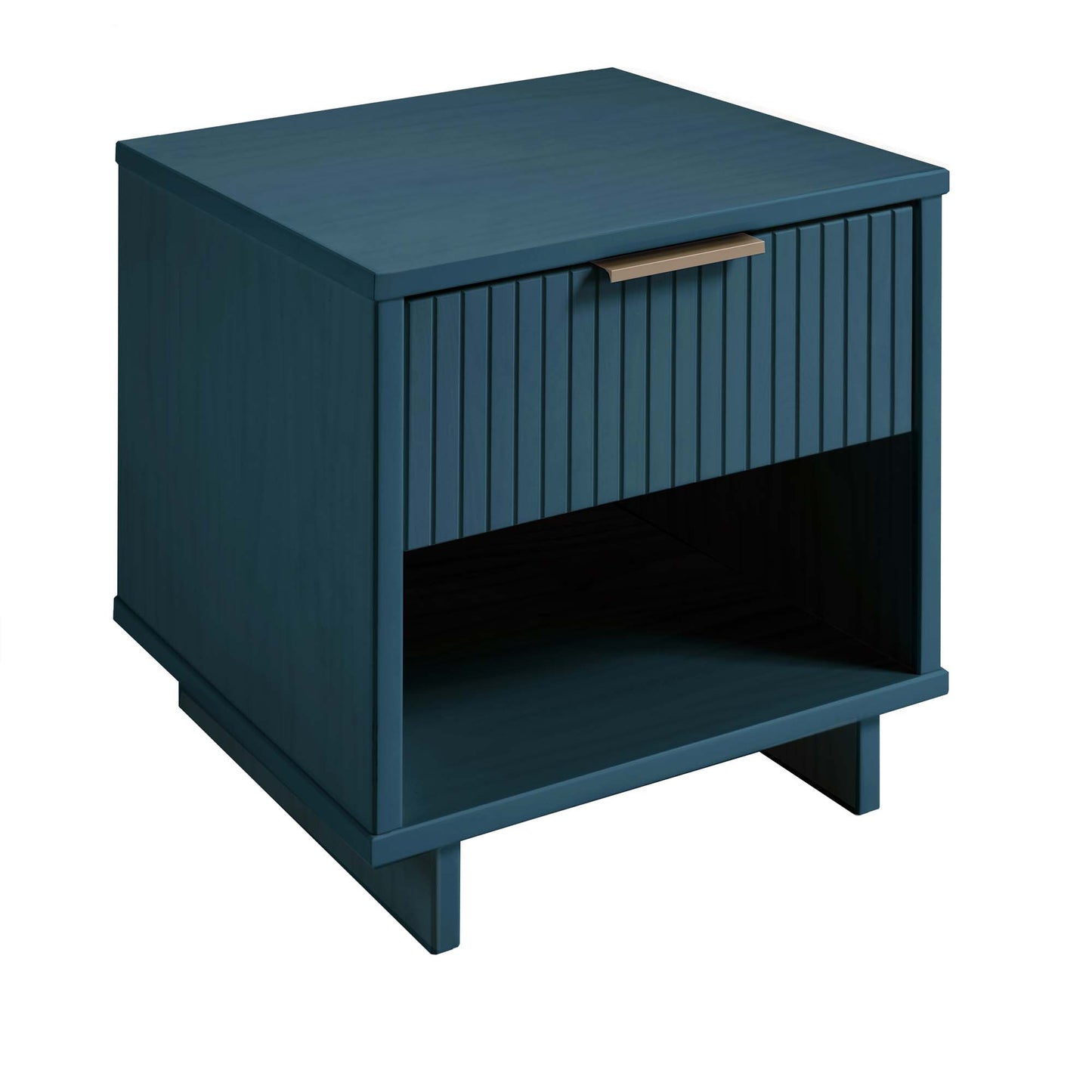 Manhattan Comfort Granville Modern Nightstand 1.0 with 1 Full Extension Drawers in Midnight Blue NS-5004