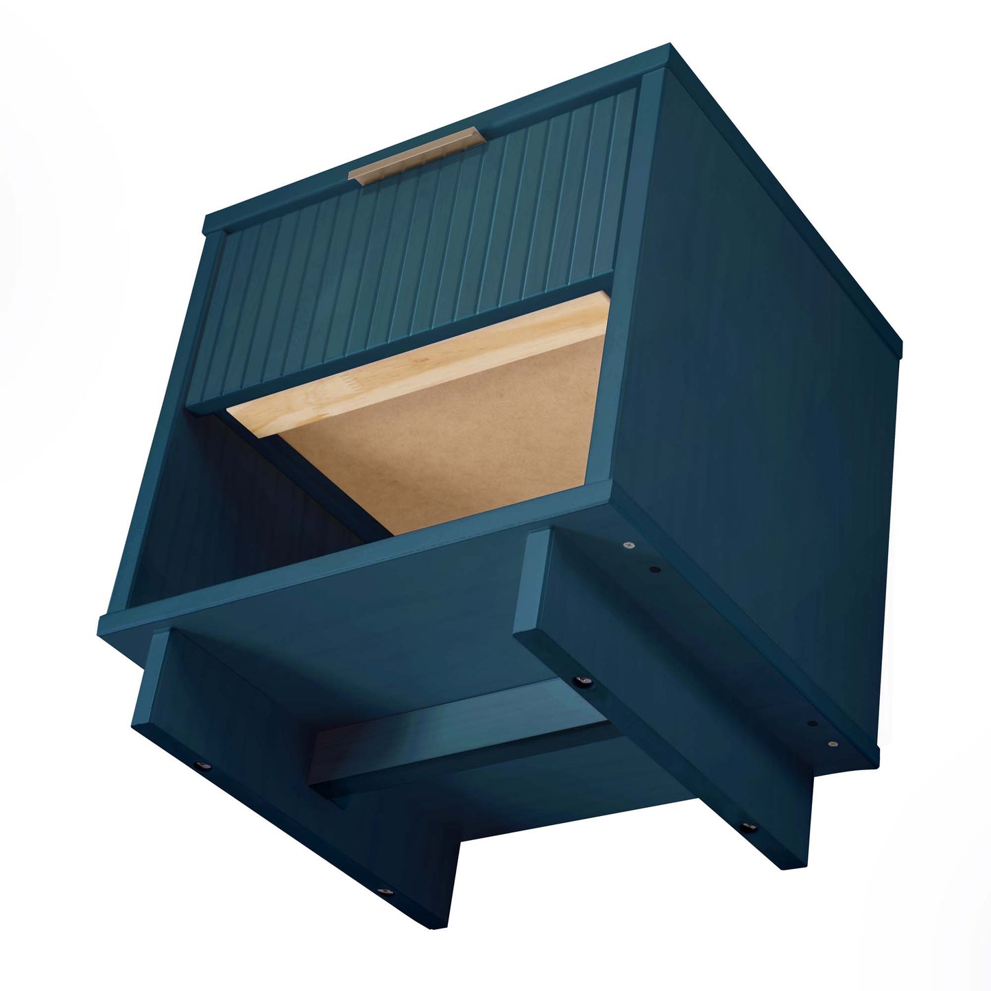 Manhattan Comfort Granville Modern Nightstand 1.0 with 1 Full Extension Drawers in Midnight Blue NS-5004