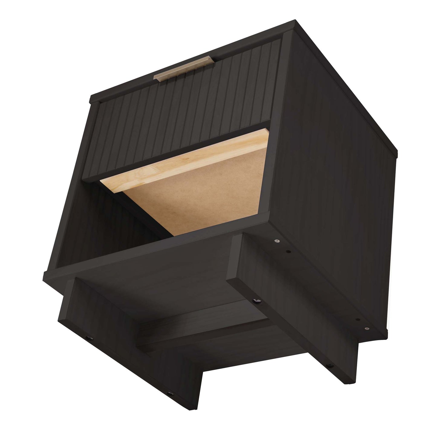 Manhattan Comfort Granville Modern Nightstand 1.0 with 1 Full Extension Drawers in Dark Grey NS-5005