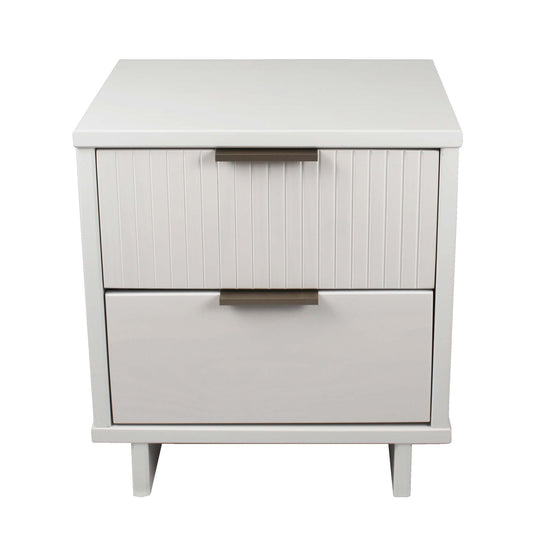 Manhattan Comfort Granville Modern Nightstand 2.0 with 2 Full Extension Drawers in White NS-5011