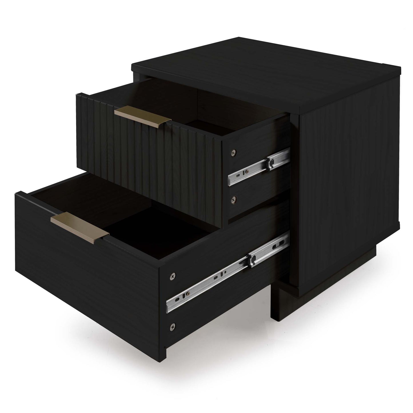 Granville Modern 18" Nightstand in Black (2-Drawer)