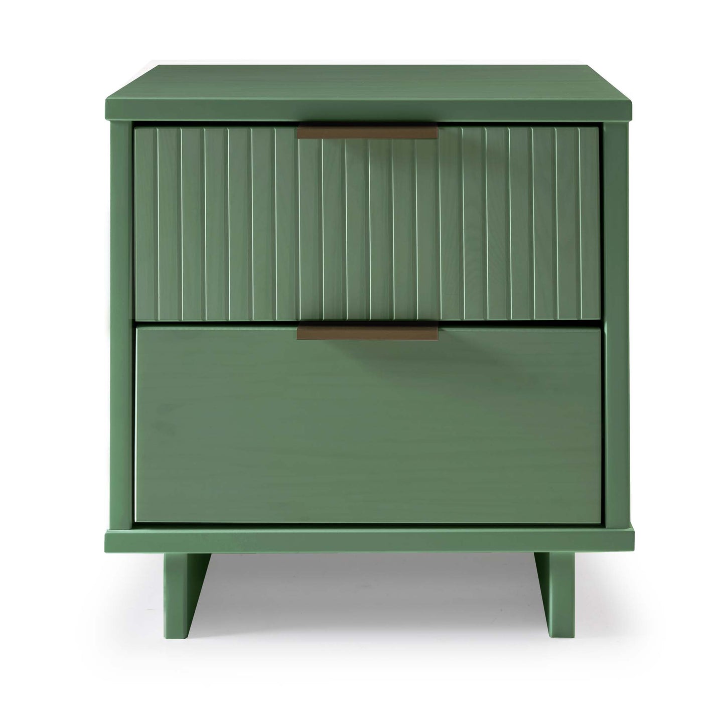 Manhattan Comfort Granville Modern Nightstand 2.0 with 2 Full Extension Drawers in Sage Green