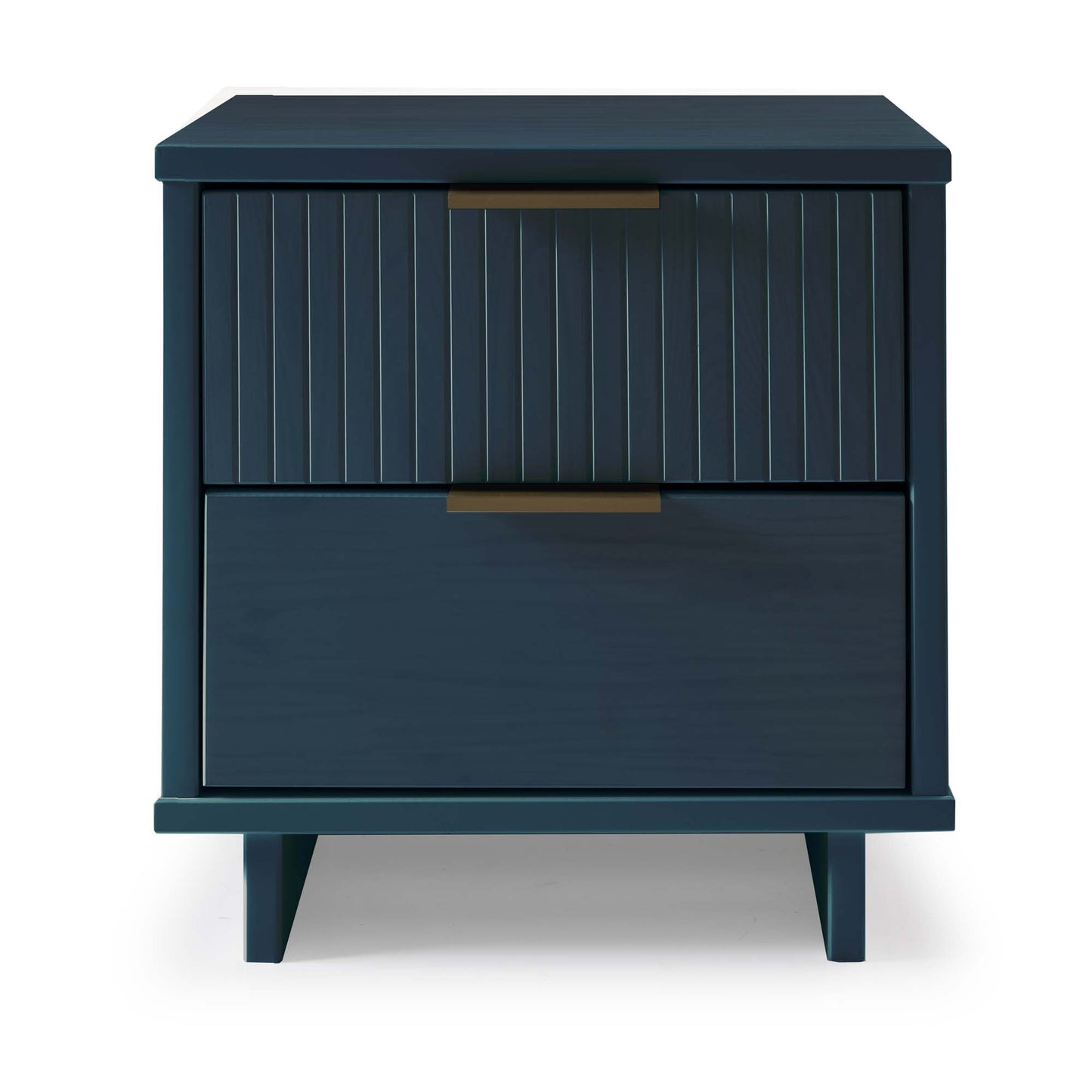 Manhattan Comfort Granville Modern Nightstand 2.0 with 2 Full Extension Drawers in Midnight Blue