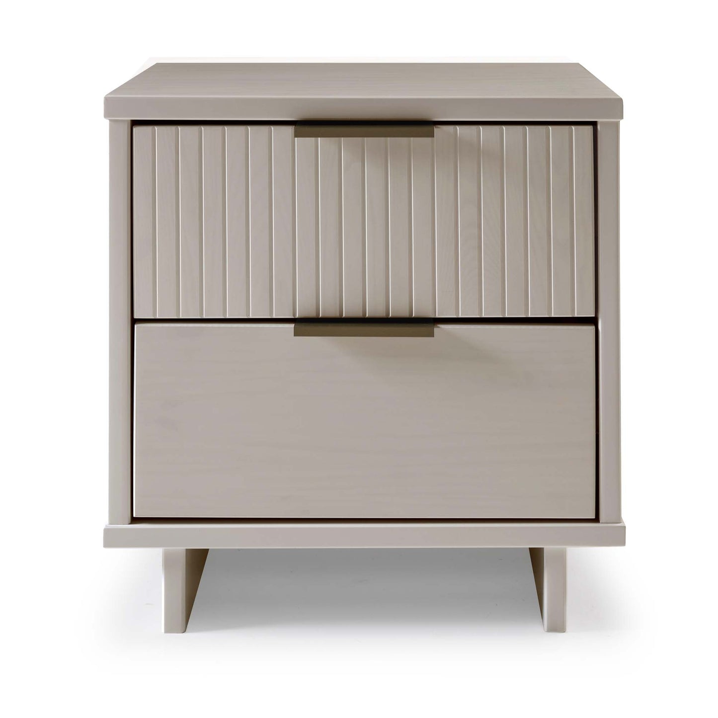 Manhattan Comfort Granville Modern Nightstand 2.0 with 2 Full Extension Drawers in Light Grey NS-5016