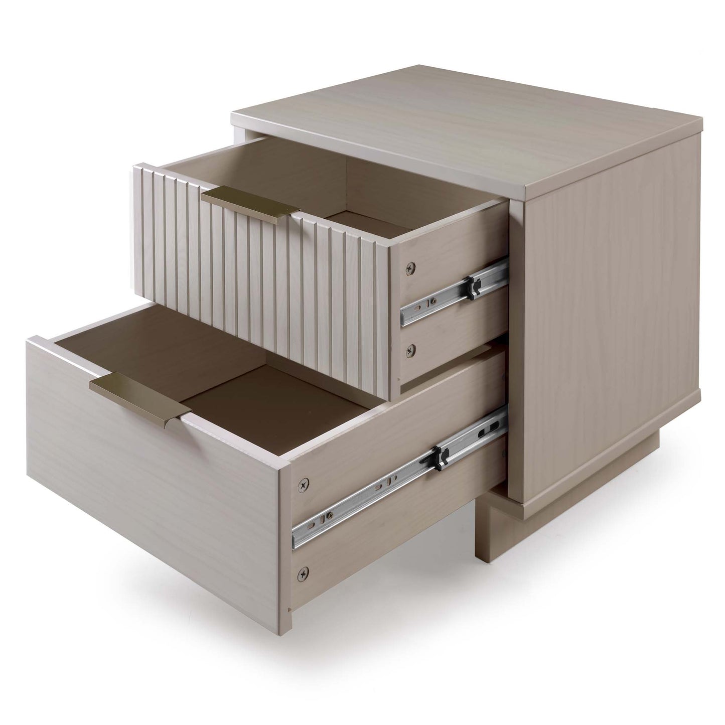 Manhattan Comfort Granville Modern Nightstand 2.0 with 2 Full Extension Drawers in Light Grey NS-5016
