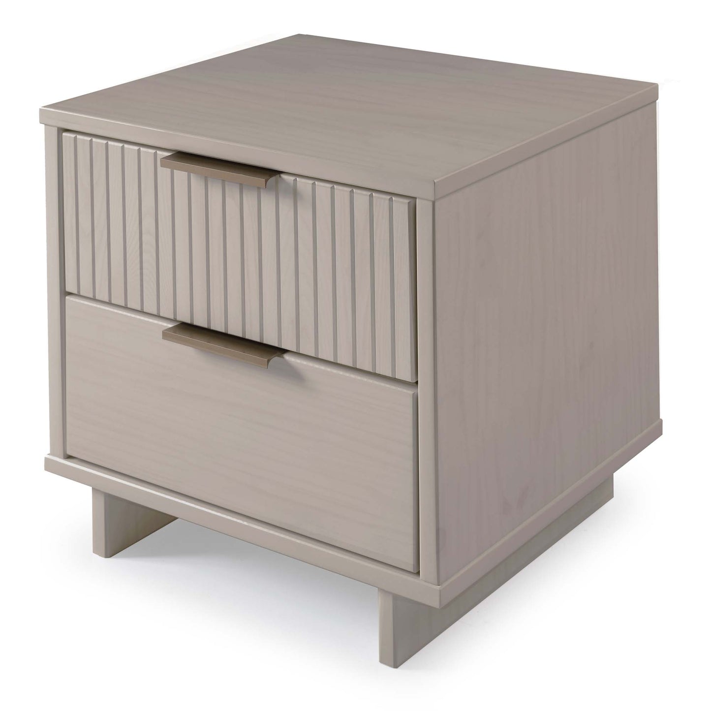 Manhattan Comfort Granville Modern Nightstand 2.0 with 2 Full Extension Drawers in Light Grey NS-5016