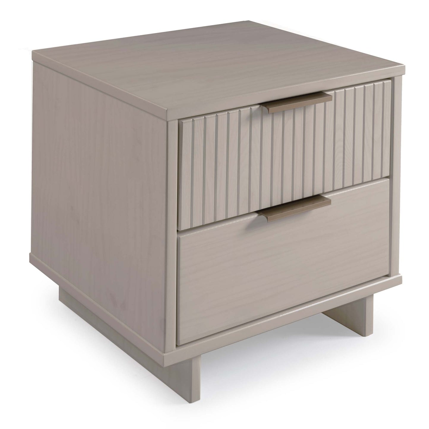 Manhattan Comfort Granville Modern Nightstand 2.0 with 2 Full Extension Drawers in Light Grey NS-5016