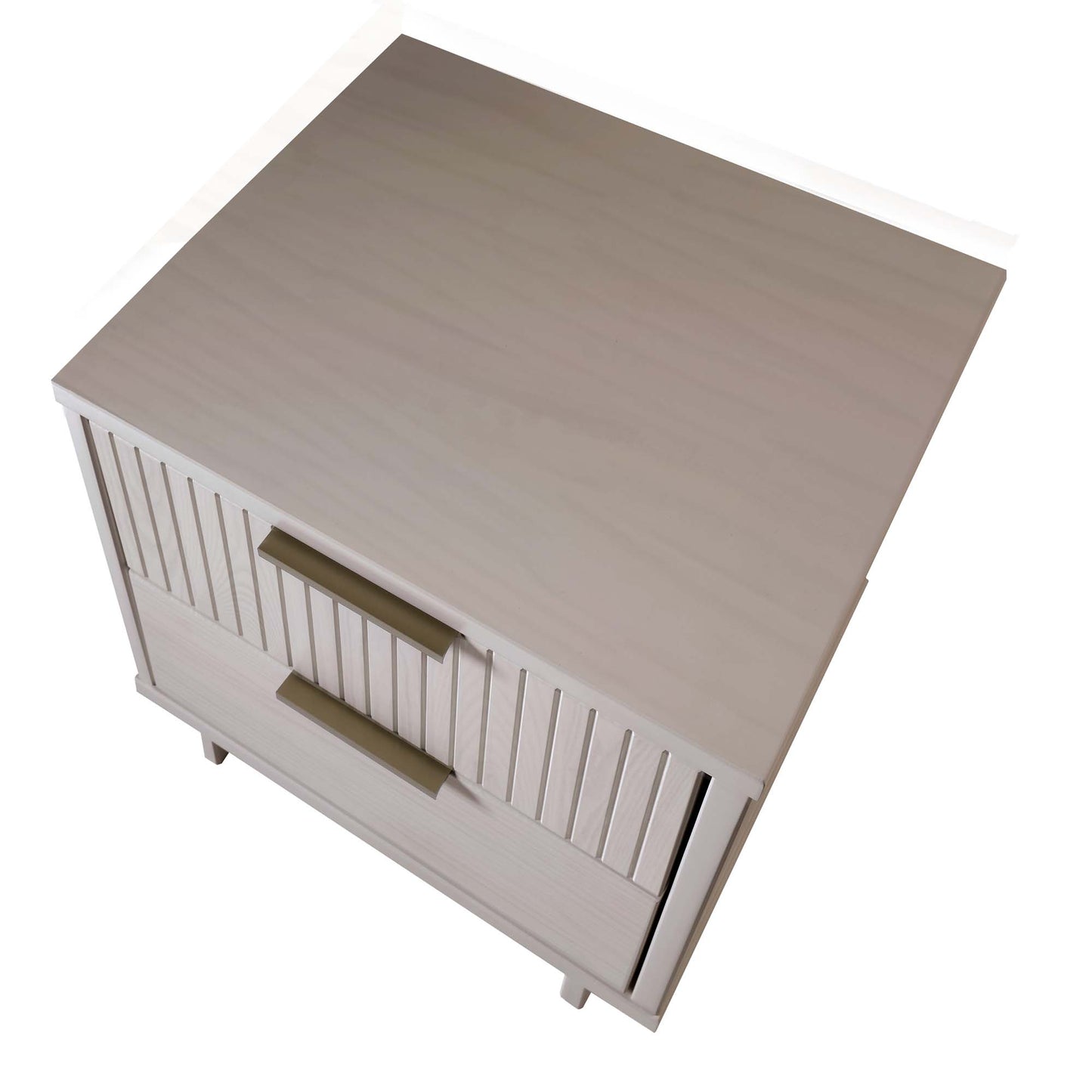 Manhattan Comfort Granville Modern Nightstand 2.0 with 2 Full Extension Drawers in Light Grey NS-5016